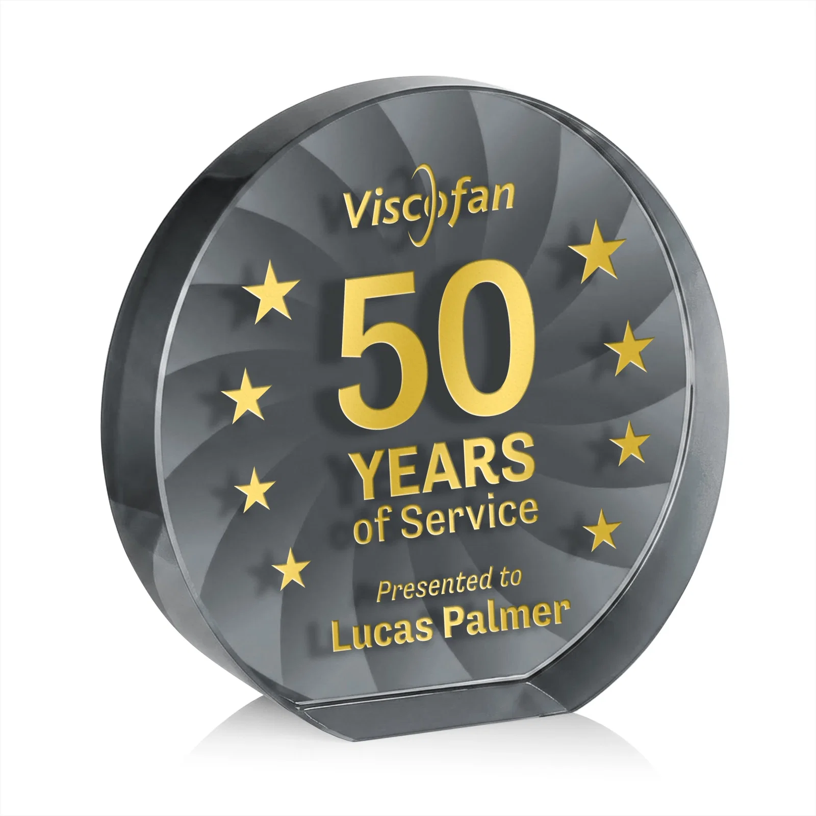 Custom Optical Crystal Circle Award in 9 Colors for company anniversary events