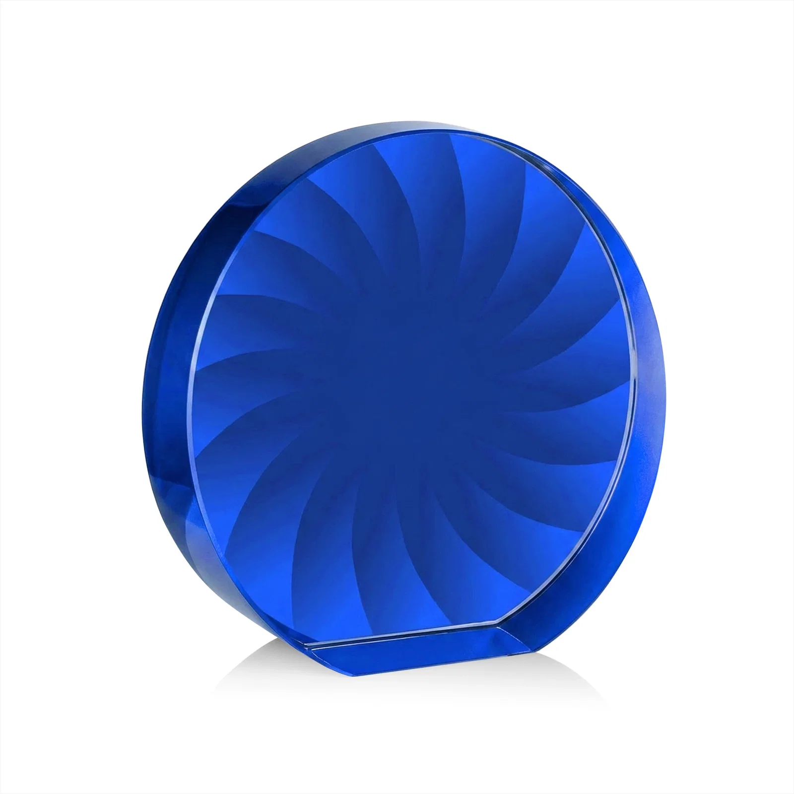 Branded Optical Crystal Circle Award in 9 Colors, with your logo for employee recognition