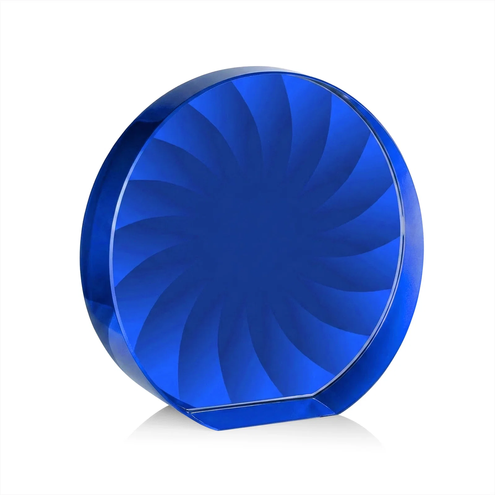 Branded Optical Crystal Circle Award in 9 Colors, with your logo for corporate award ceremonies