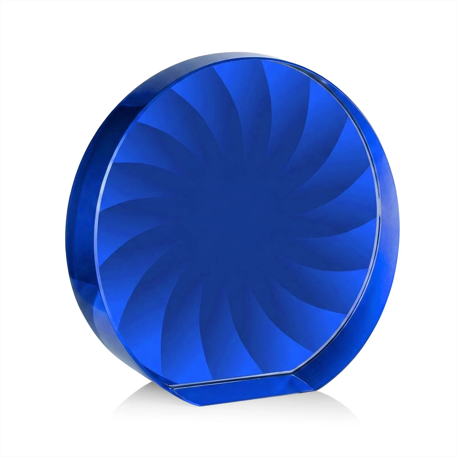 Branded Optical Crystal Circle Award in 9 Colors, with your logo for service anniversary gifts