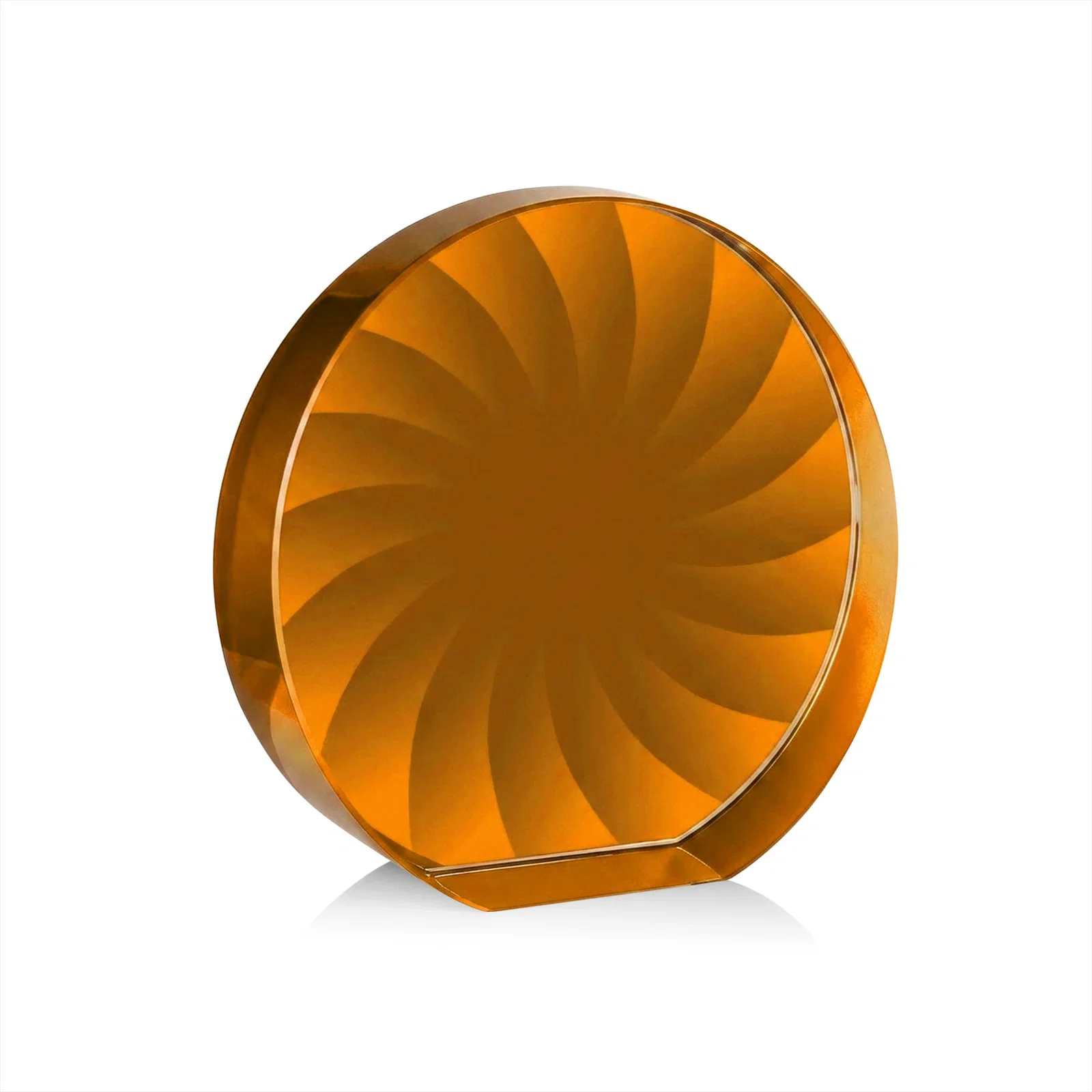 Branded Optical Crystal Circle Award in 9 Colors, with your logo for retirement presentations