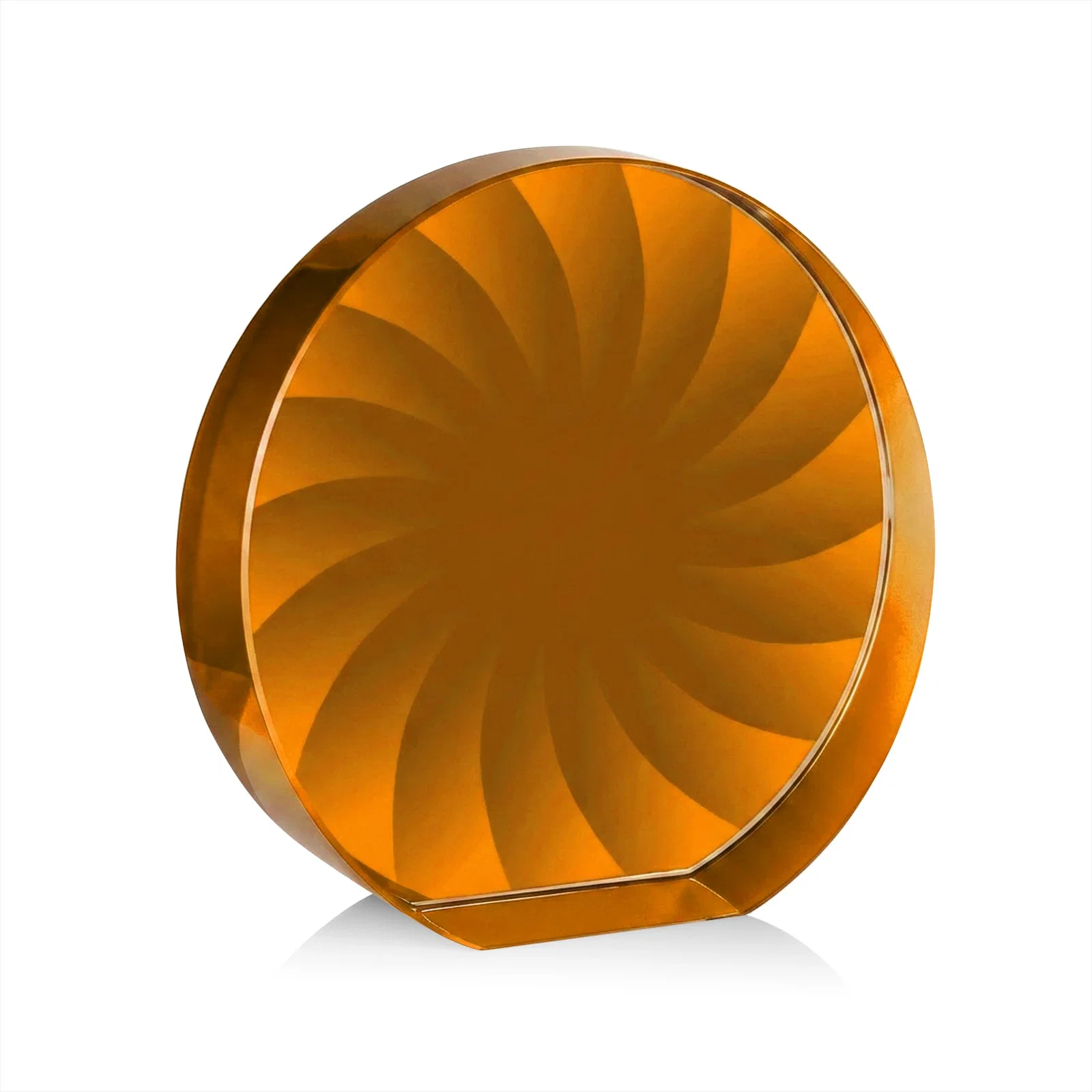 Branded Optical Crystal Circle Award in 9 Colors, with your logo for donor appreciation