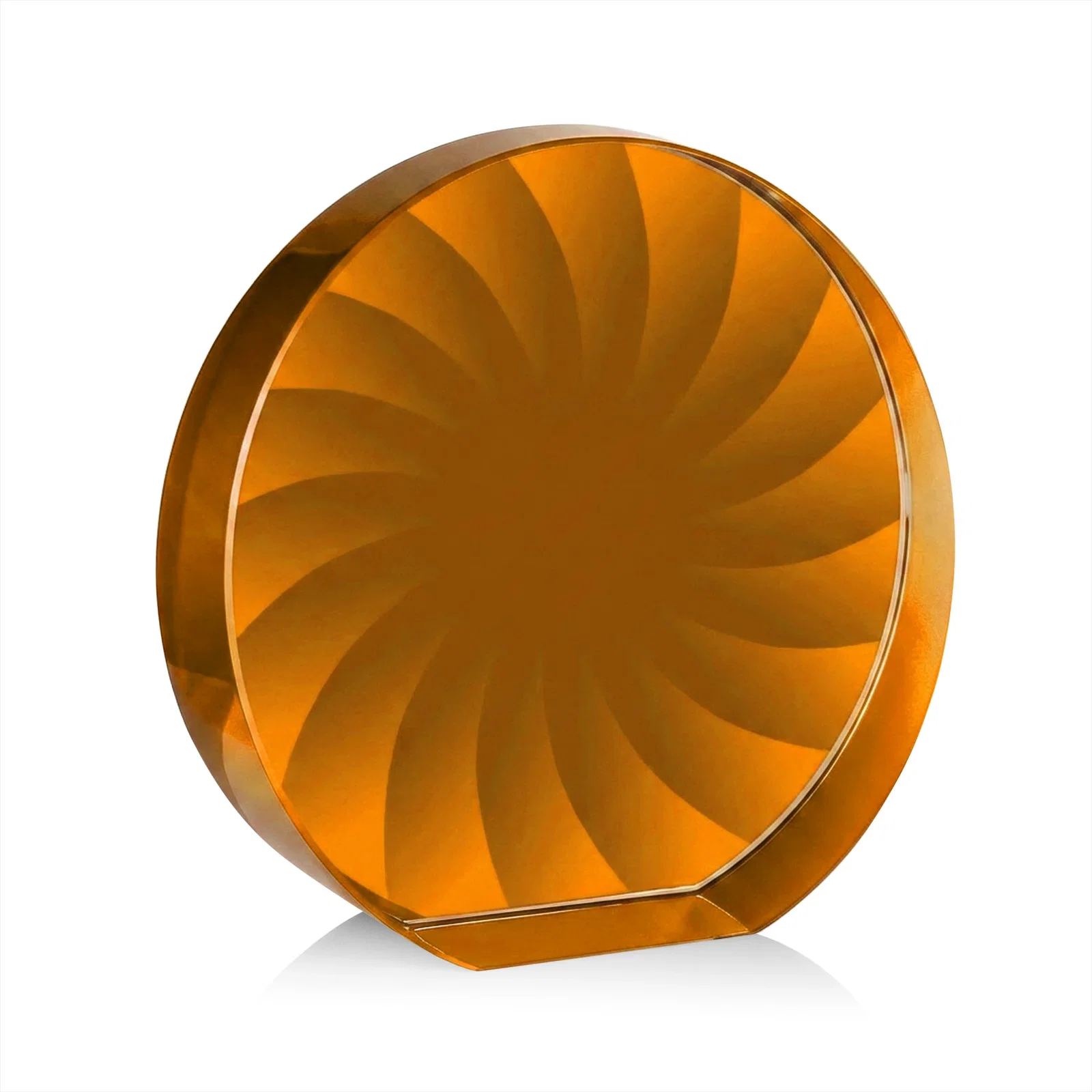 Branded Optical Crystal Circle Award in 9 Colors, with your logo for graduation ceremonies