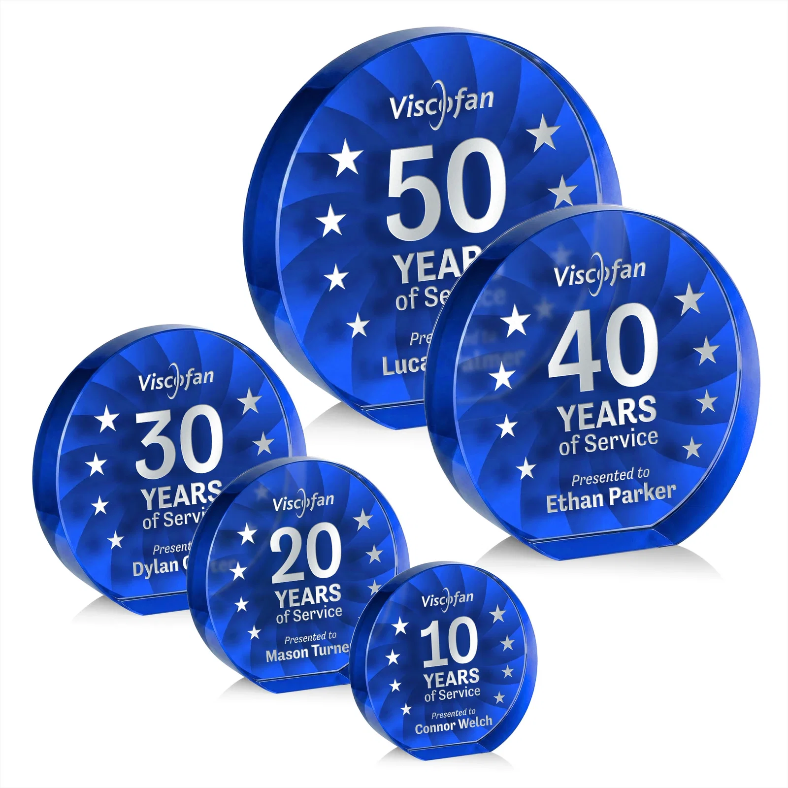 Personalized Optical Crystal Circle Award in 9 Colors for employee recognition