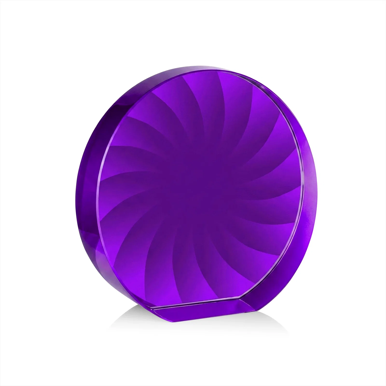 Branded Optical Crystal Circle Award in 9 Colors, with your logo for volunteer appreciation