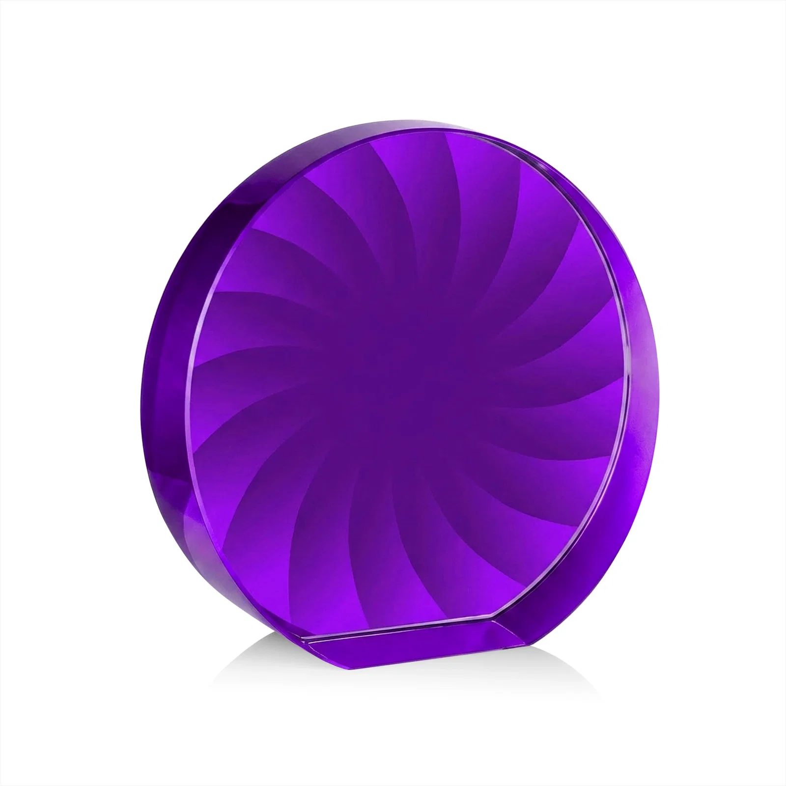 Branded Optical Crystal Circle Award in 9 Colors, with your logo for dealer and partner awards