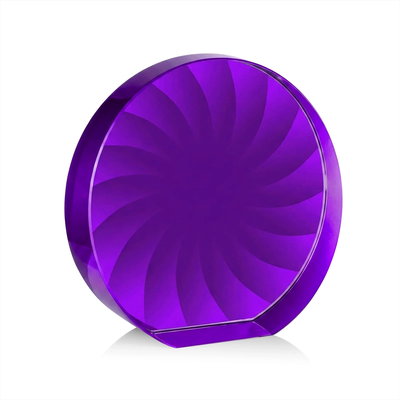 Branded Optical Crystal Circle Award in 9 Colors, with your logo for company anniversary events