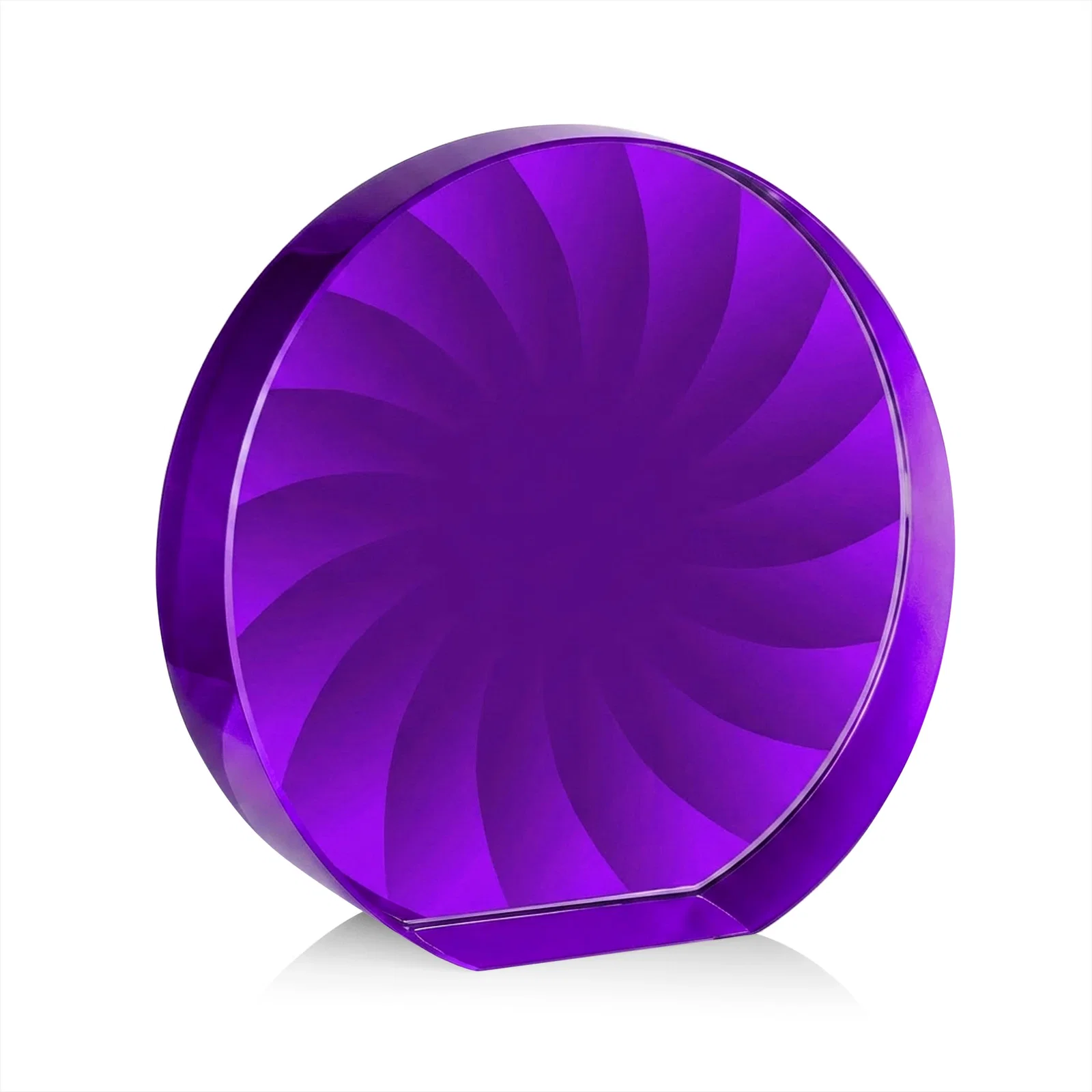 Custom printed Optical Crystal Circle Award in 9 Colors, with your logo for employee recognition