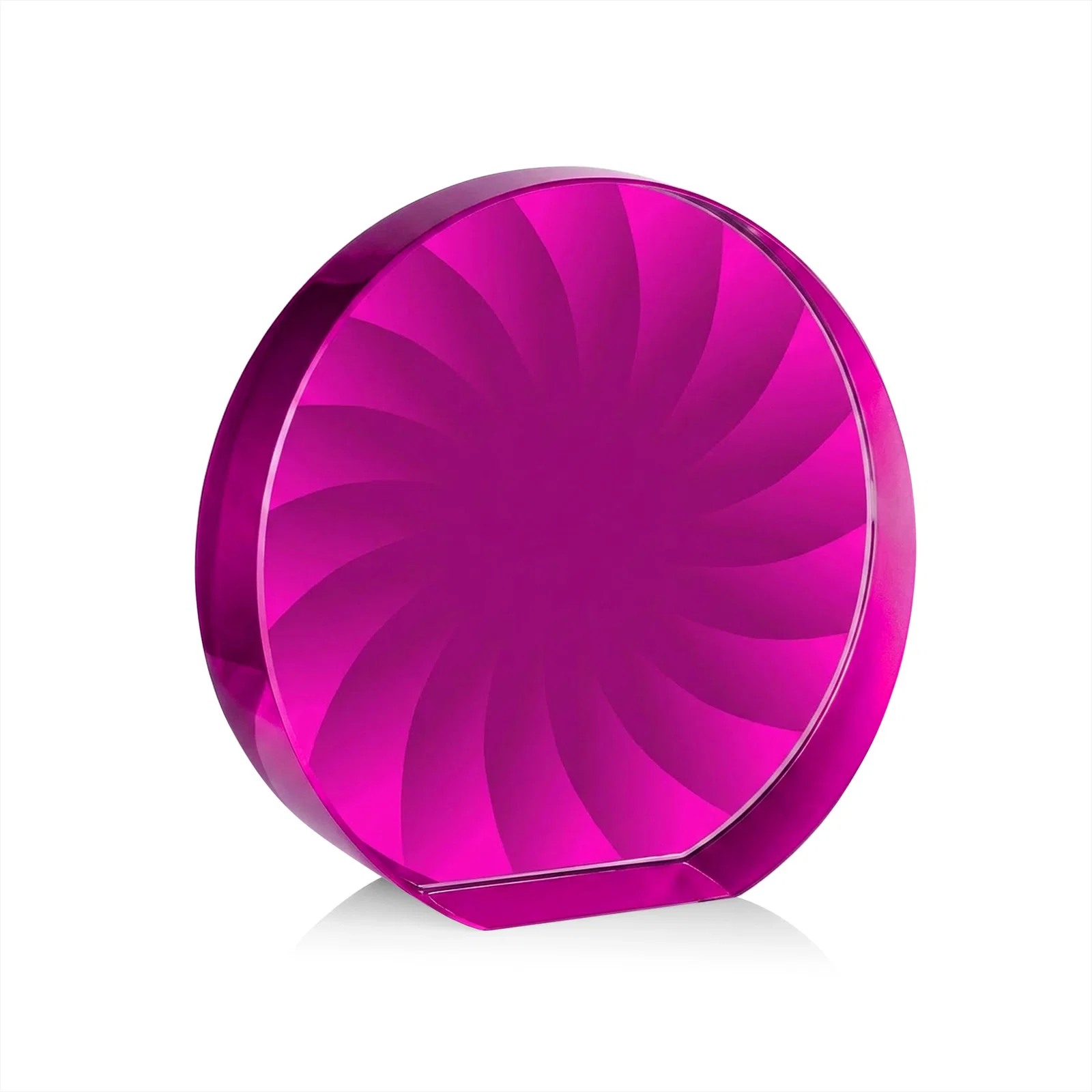 Custom printed Optical Crystal Circle Award in 9 Colors, with your logo for sales achievement awards