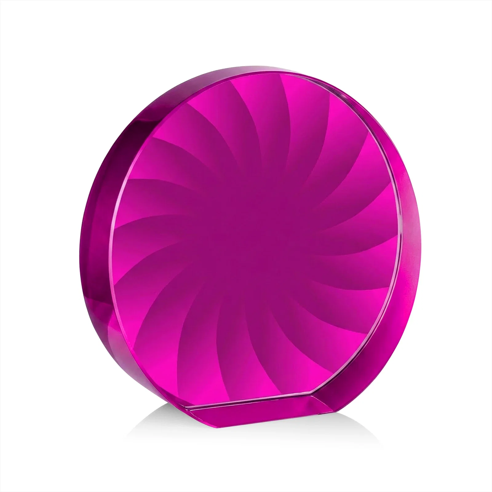 Custom printed Optical Crystal Circle Award in 9 Colors, with your logo for retirement presentations