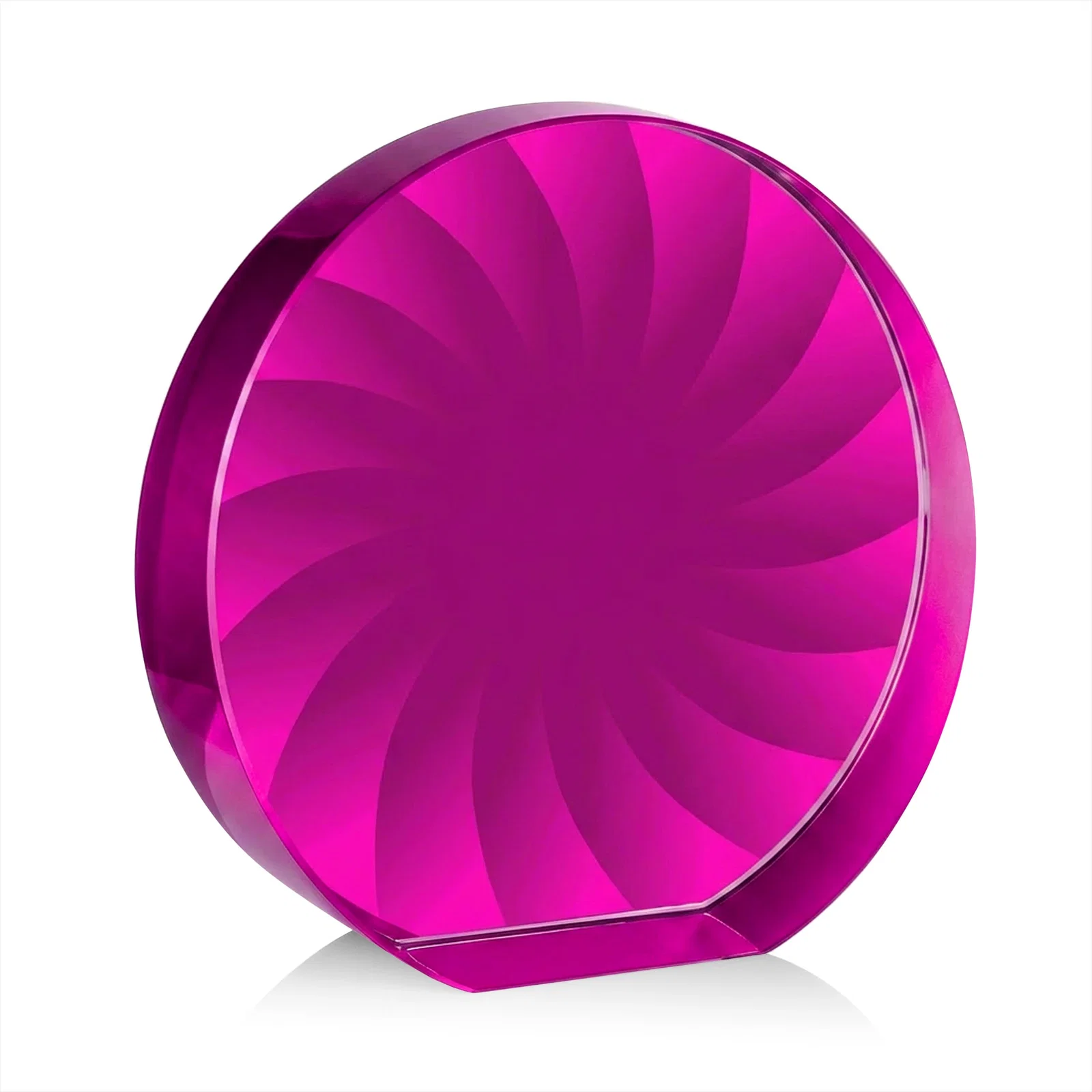 Custom printed Optical Crystal Circle Award in 9 Colors, with your logo for donor appreciation
