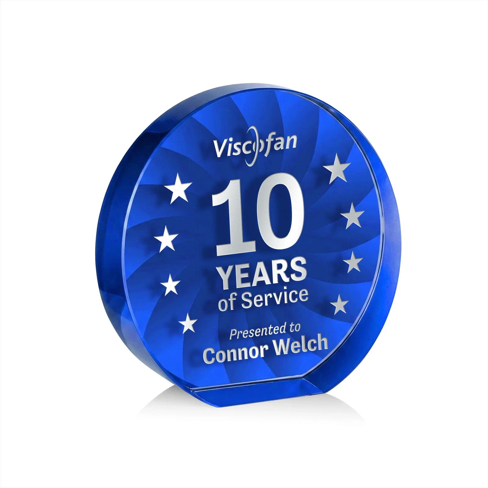 Personalized Optical Crystal Circle Award in 9 Colors for corporate award ceremonies
