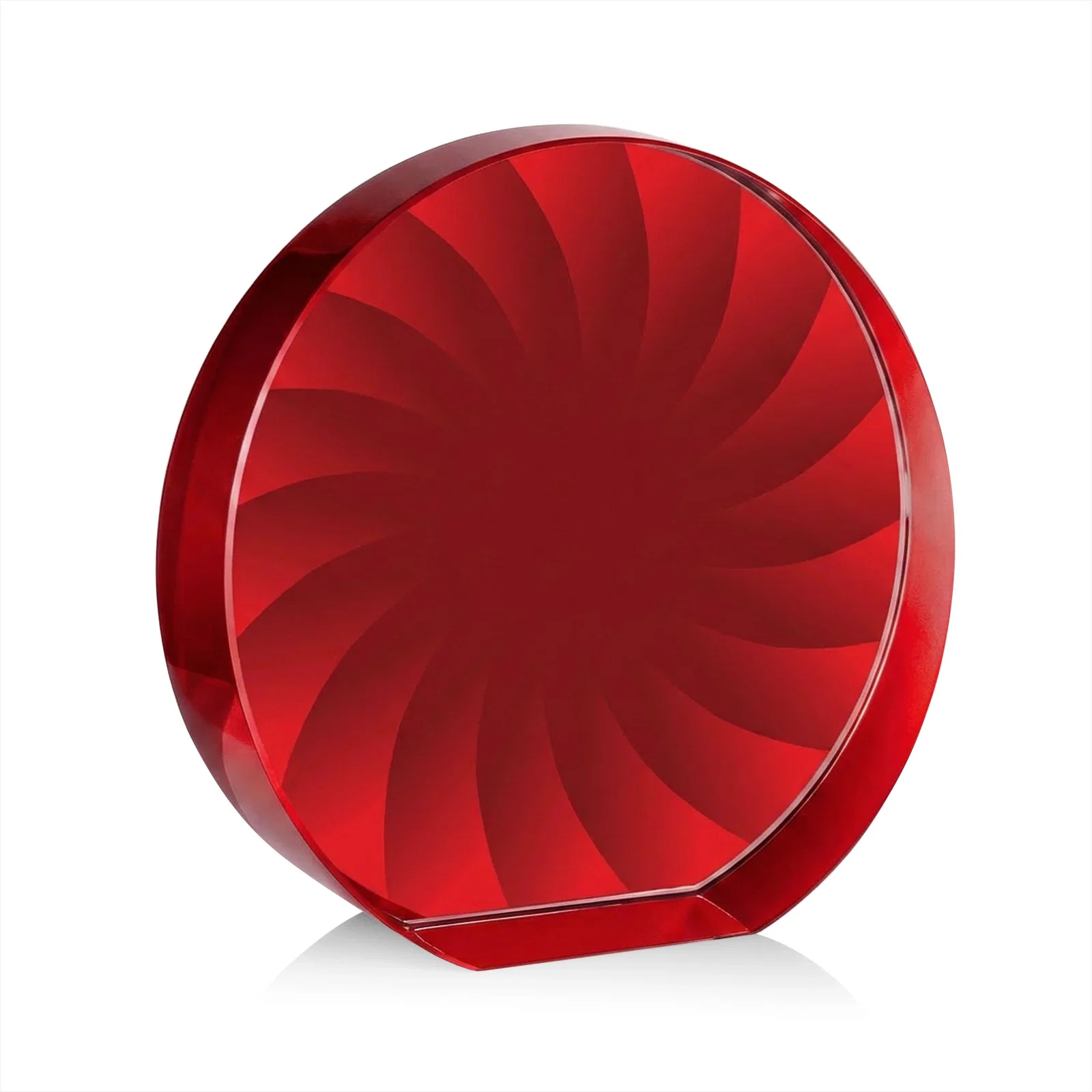 Custom printed Optical Crystal Circle Award in 9 Colors, with your logo for dealer and partner awards