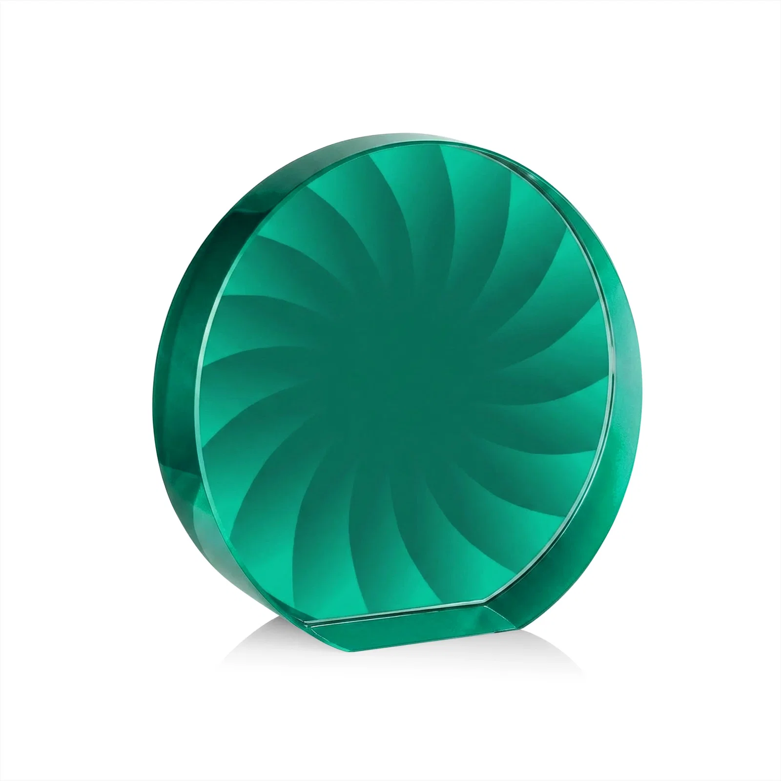 Customized Optical Crystal Circle Award in 9 Colors, with your logo for employee recognition