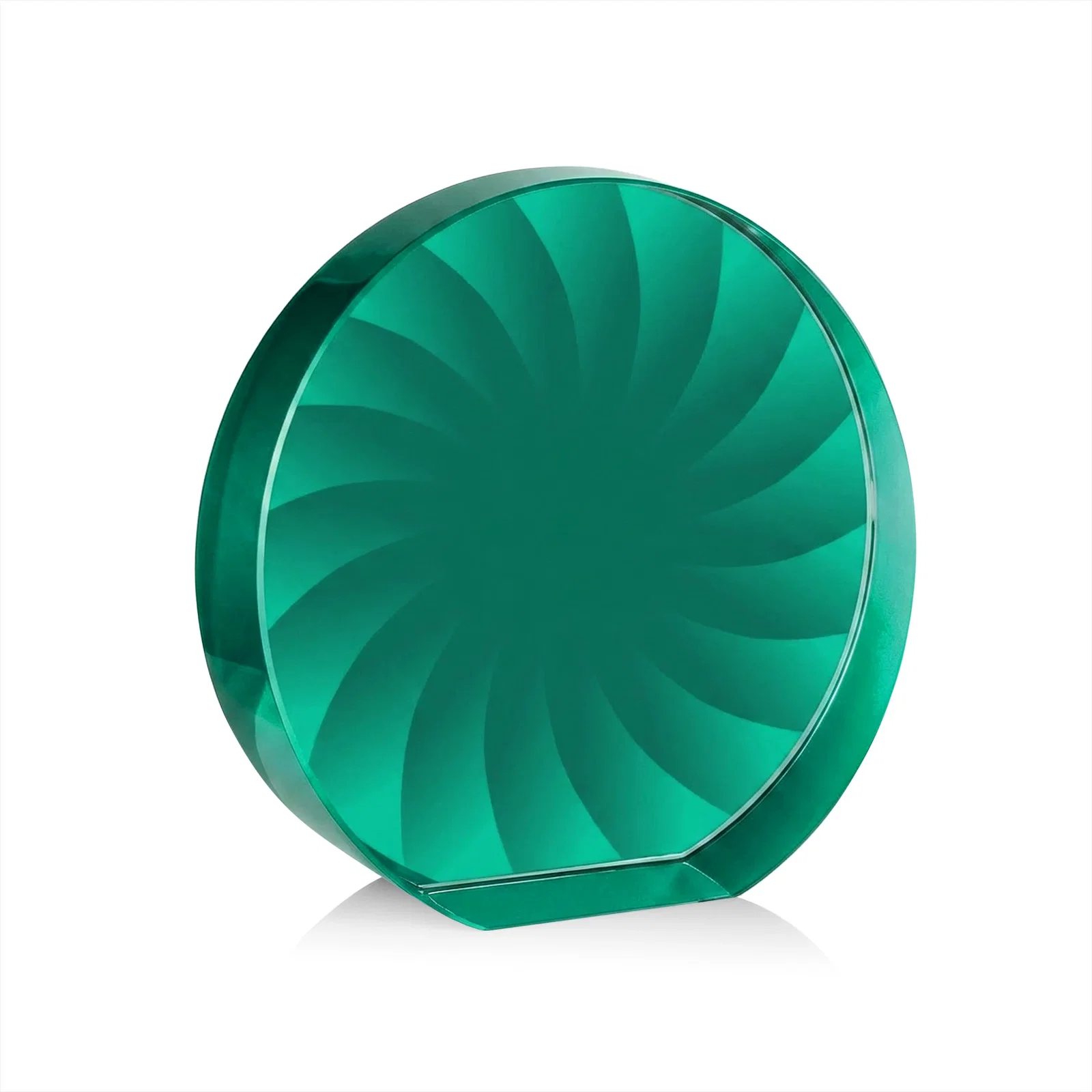 Customized Optical Crystal Circle Award in 9 Colors, with your logo for corporate award ceremonies