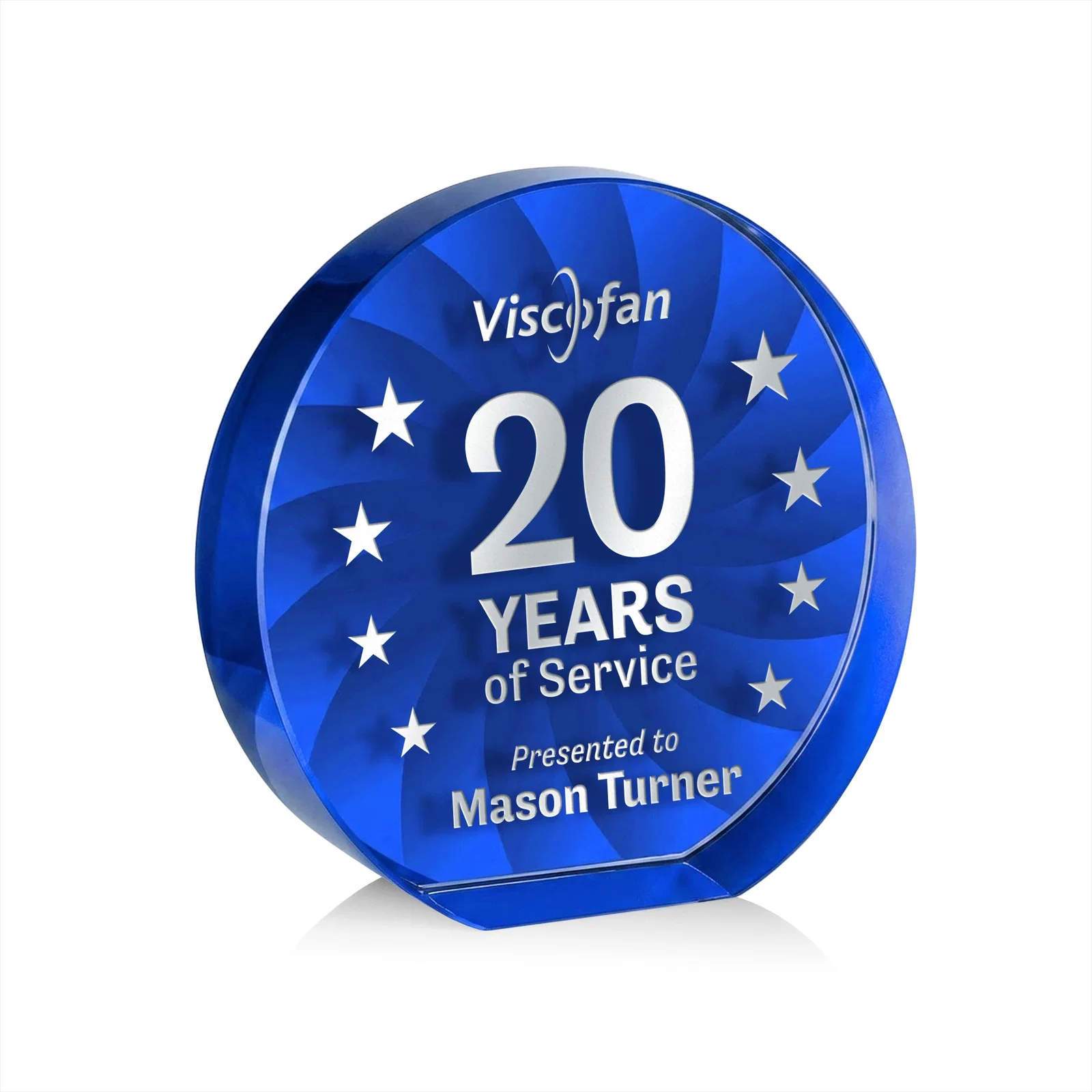 Personalized Optical Crystal Circle Award in 9 Colors for service anniversary gifts