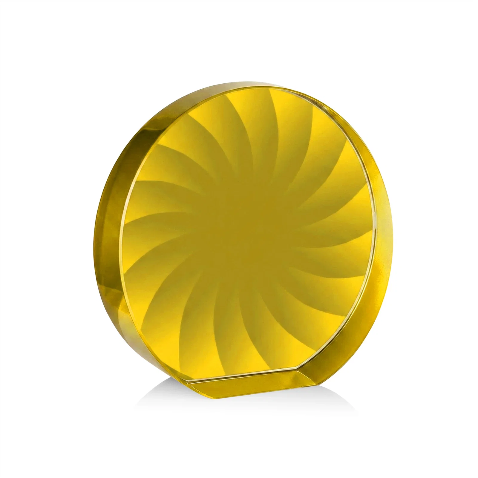 Customized Optical Crystal Circle Award in 9 Colors, with your logo for team milestone celebrations