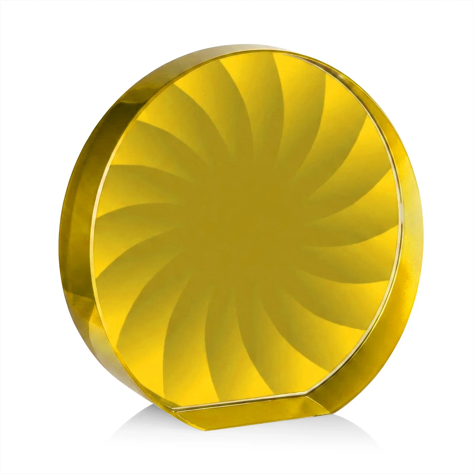Customized Optical Crystal Circle Award in 9 Colors, with your logo for volunteer appreciation