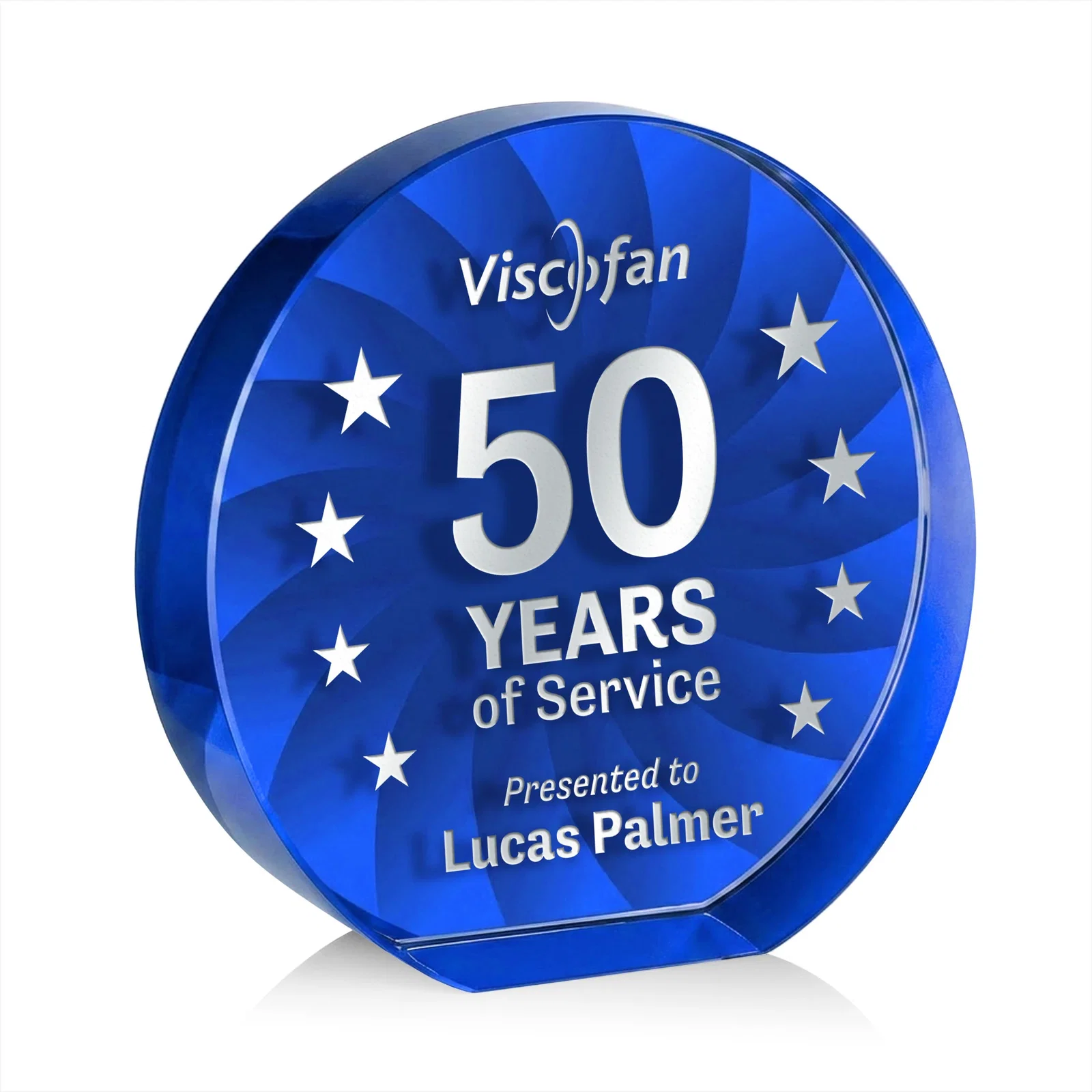 Personalized Optical Crystal Circle Award in 9 Colors for team milestone celebrations