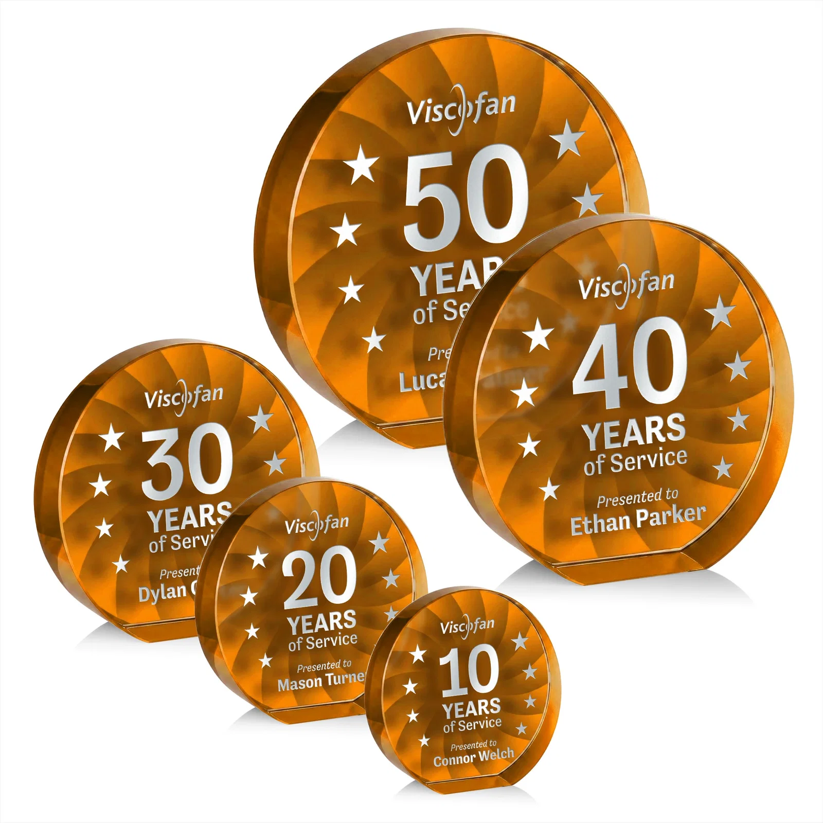 Personalized Optical Crystal Circle Award in 9 Colors for donor appreciation