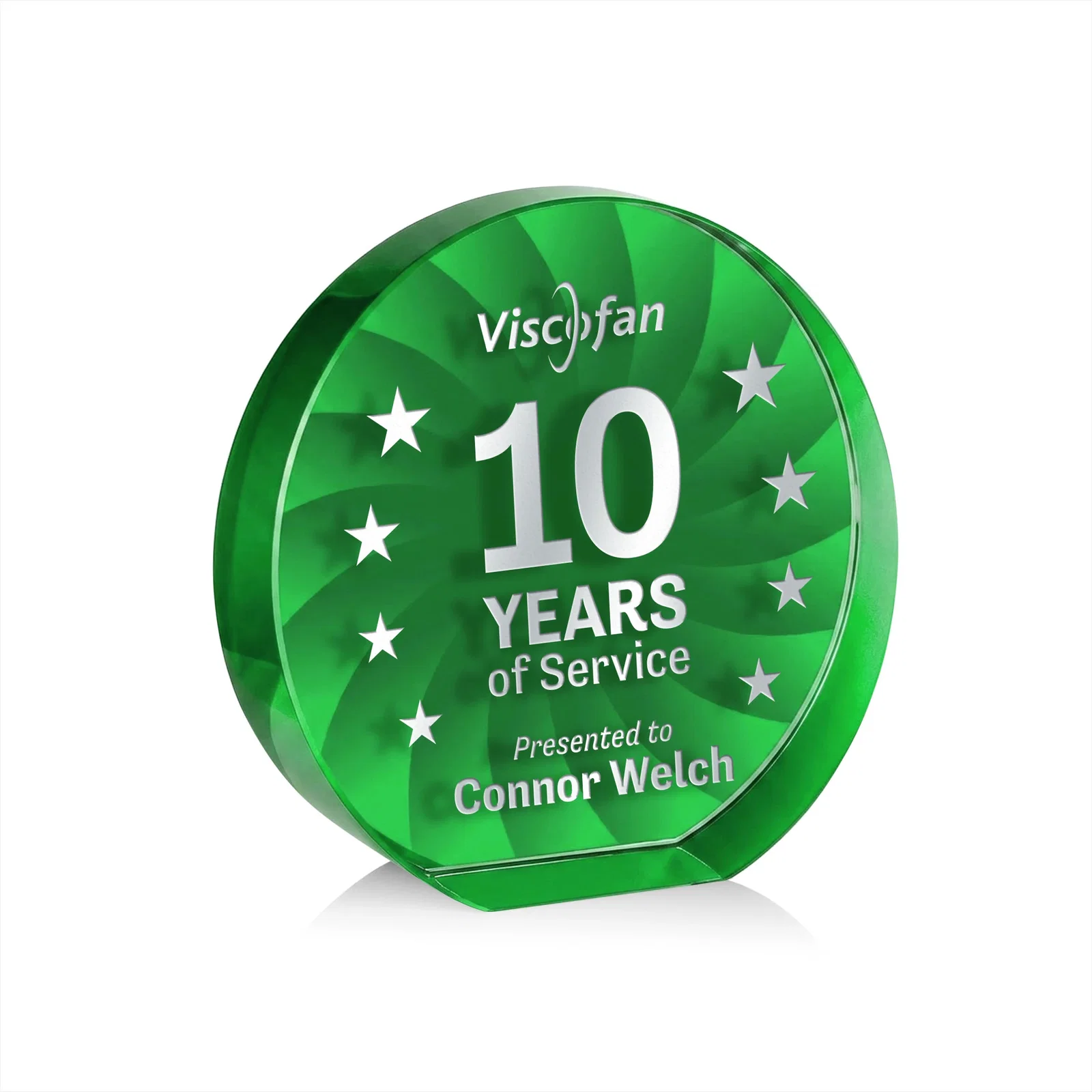 Custom Optical Crystal Circle Award in 9 Colors for corporate award ceremonies