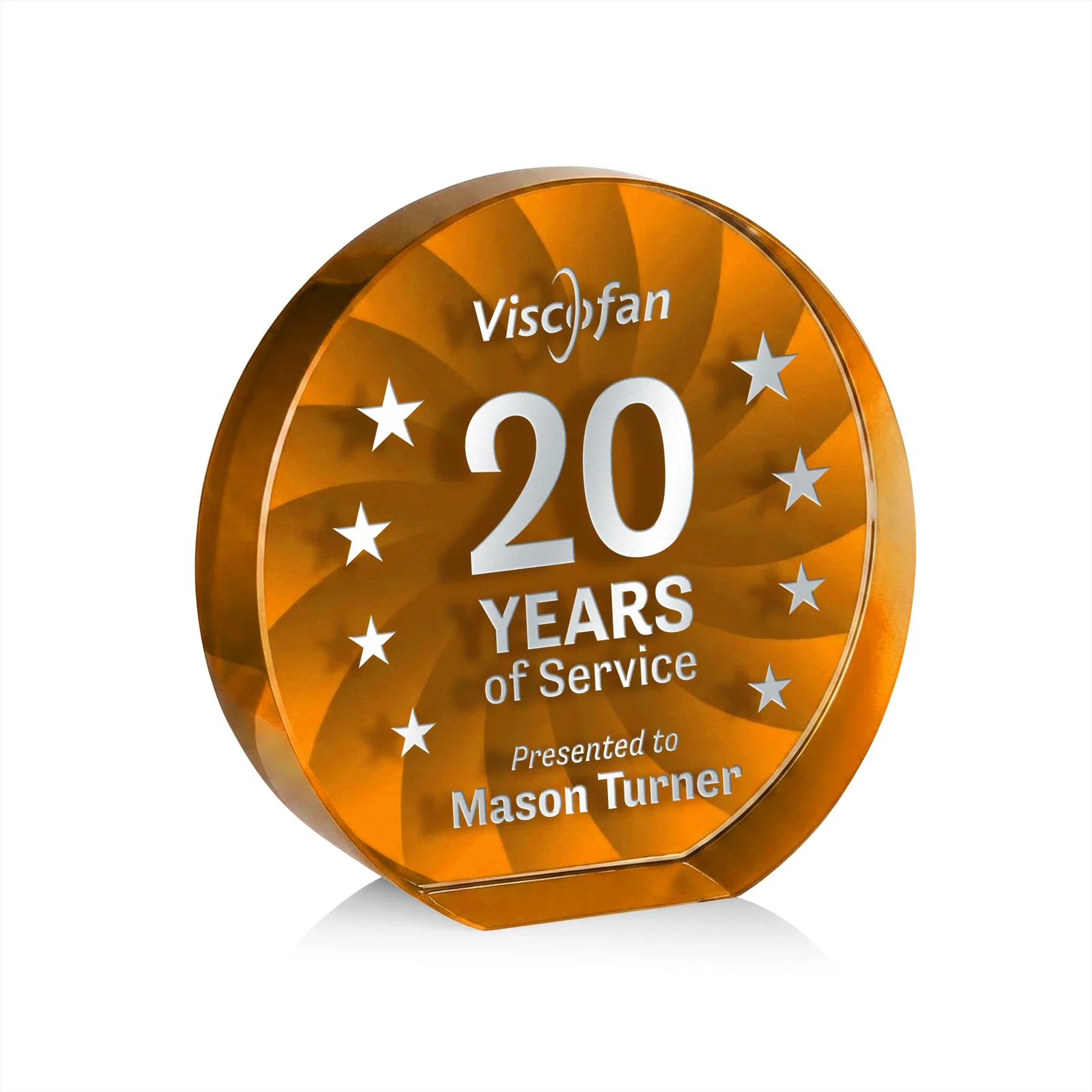 Personalized Optical Crystal Circle Award in 9 Colors for safety achievement programs