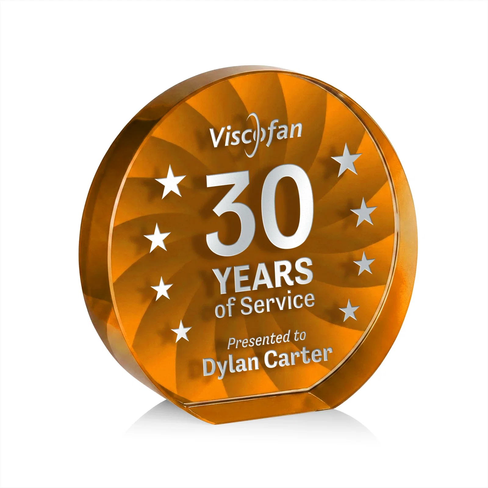 Personalized Optical Crystal Circle Award in 9 Colors for volunteer appreciation