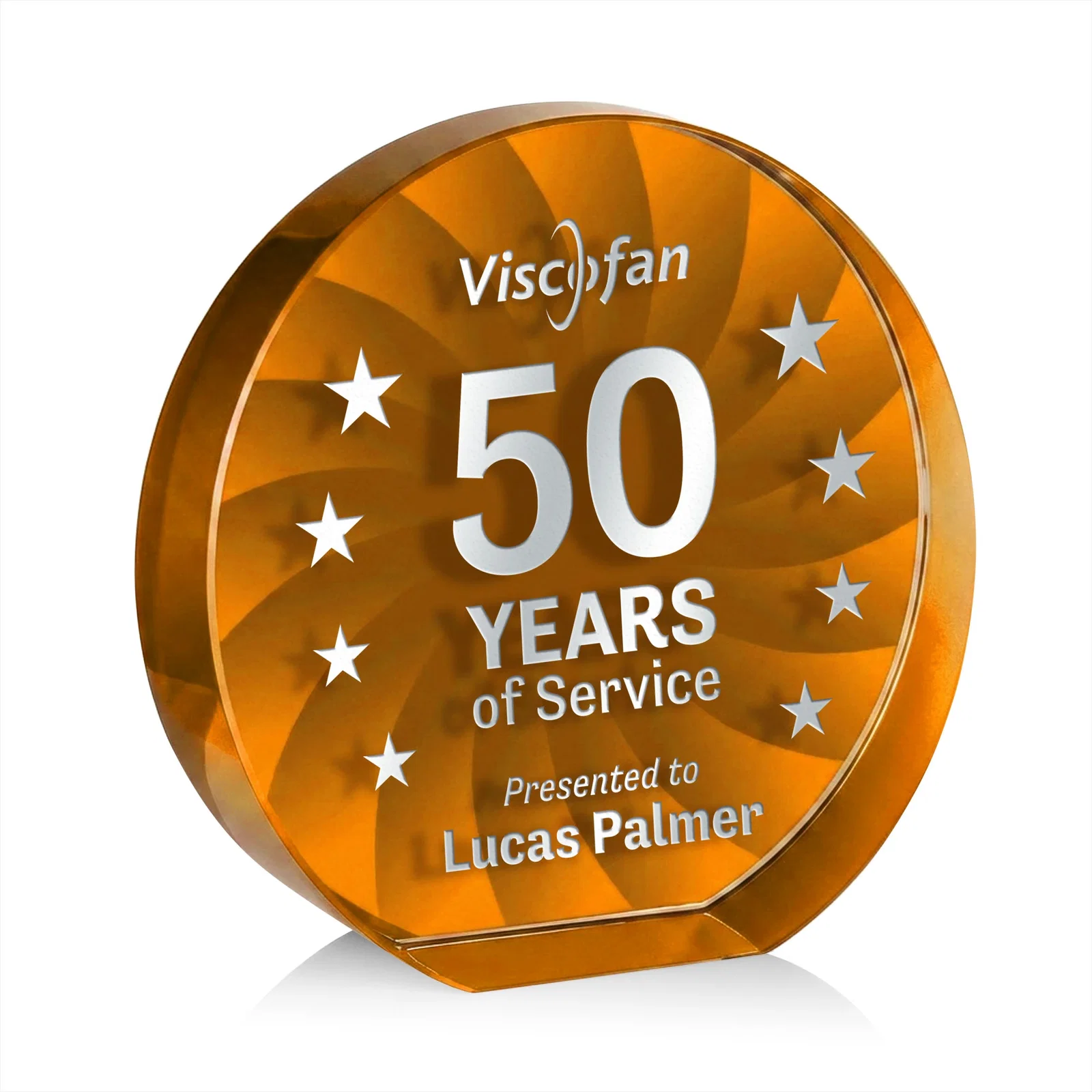 Personalized Optical Crystal Circle Award in 9 Colors for company anniversary events