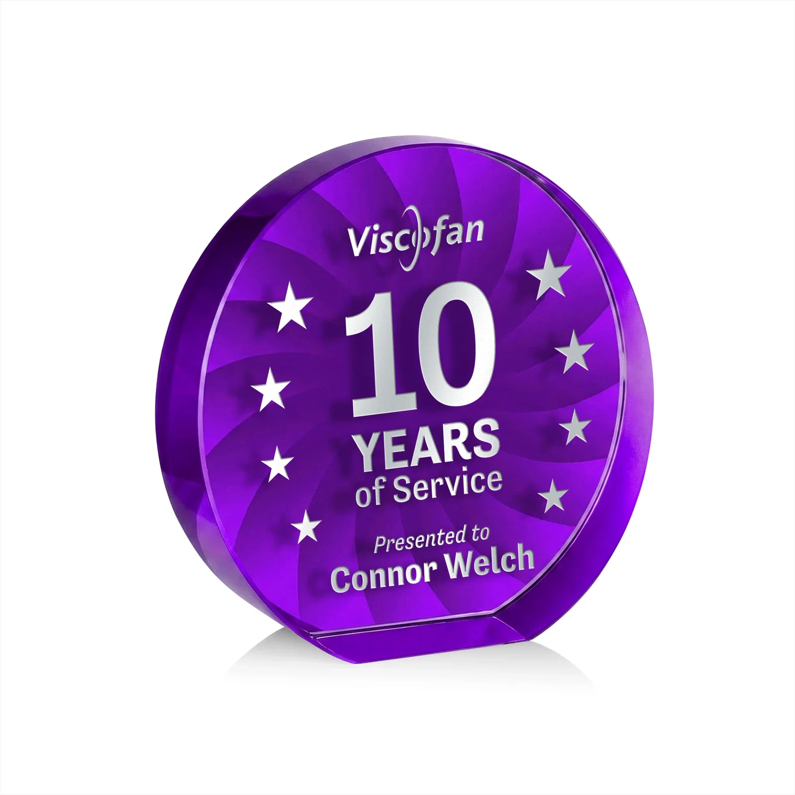 Promotional Optical Crystal Circle Award in 9 Colors for corporate award ceremonies
