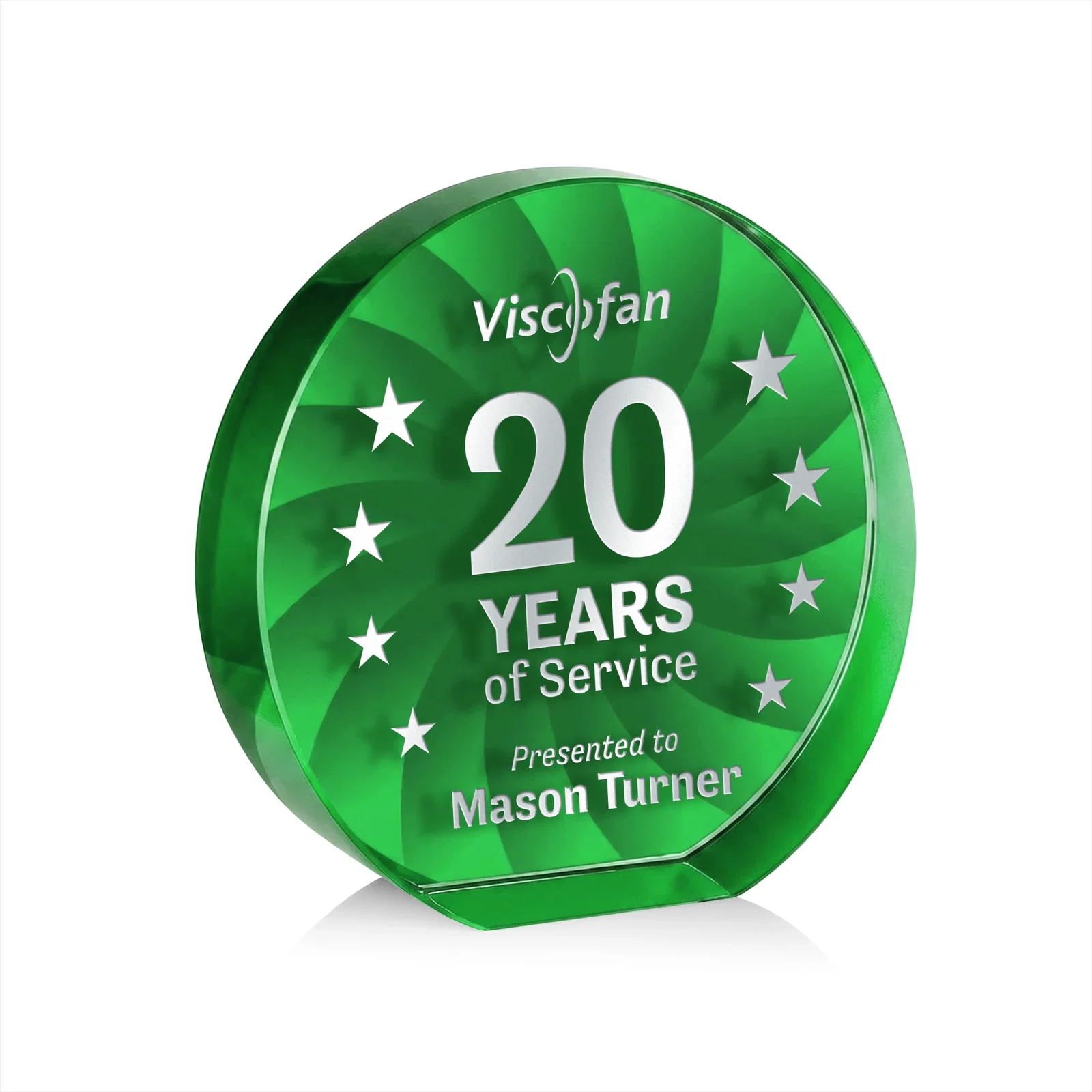 Custom Optical Crystal Circle Award in 9 Colors for service anniversary gifts
