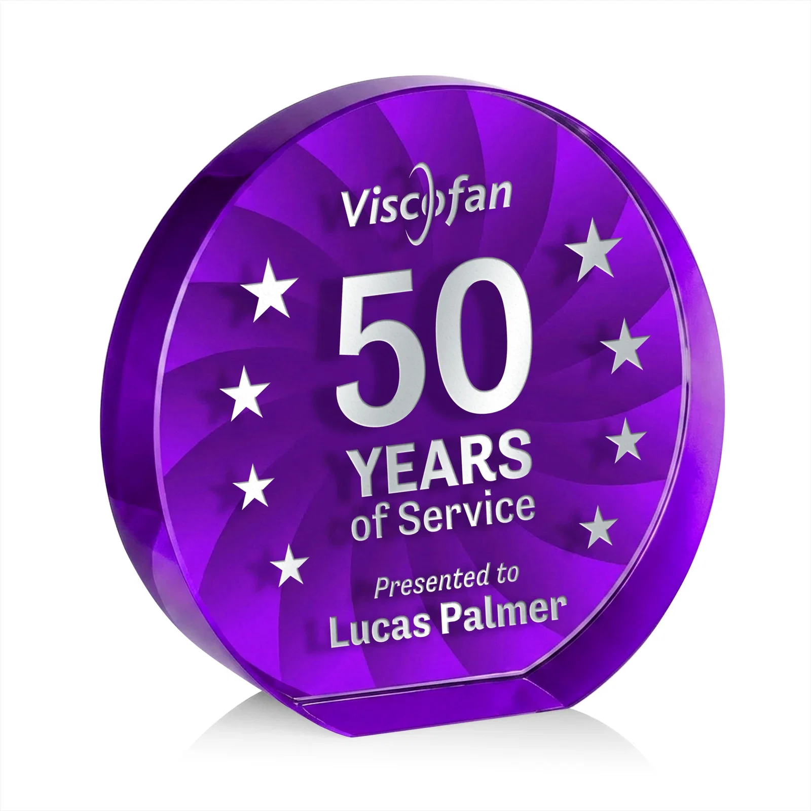 Promotional Optical Crystal Circle Award in 9 Colors for team milestone celebrations
