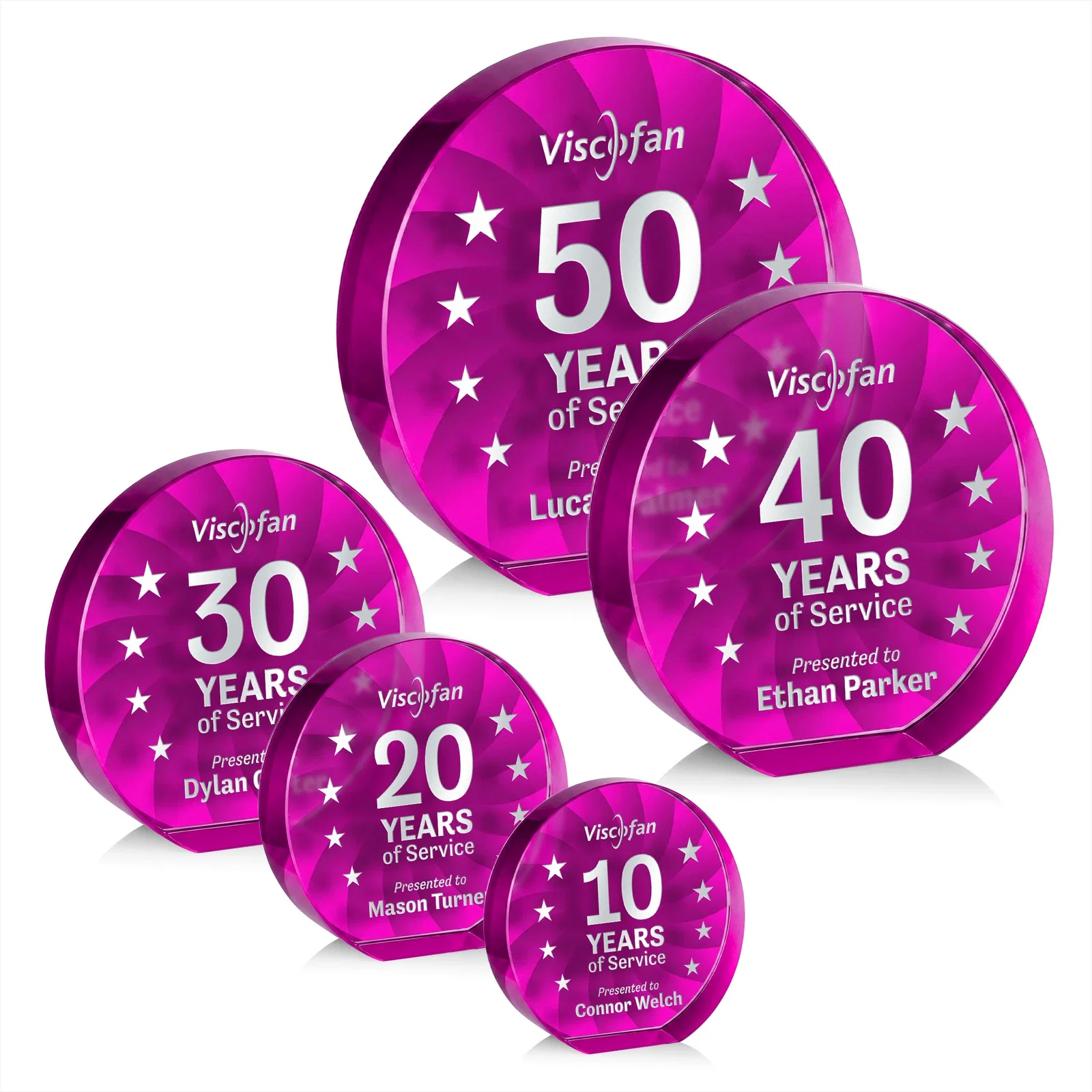 Promotional Optical Crystal Circle Award in 9 Colors for donor appreciation
