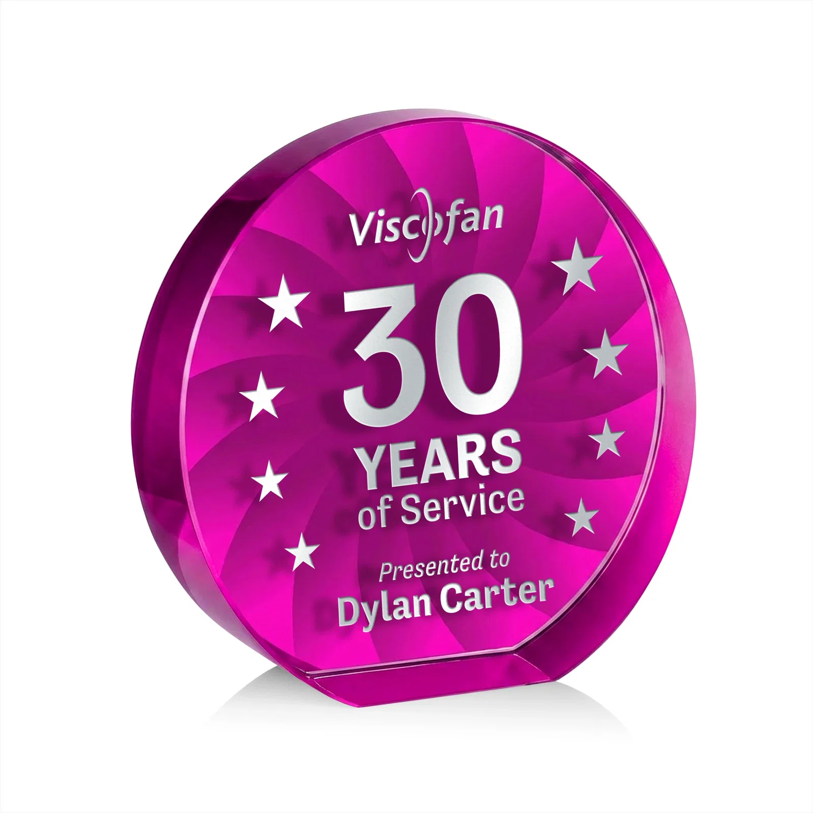 Promotional Optical Crystal Circle Award in 9 Colors for volunteer appreciation