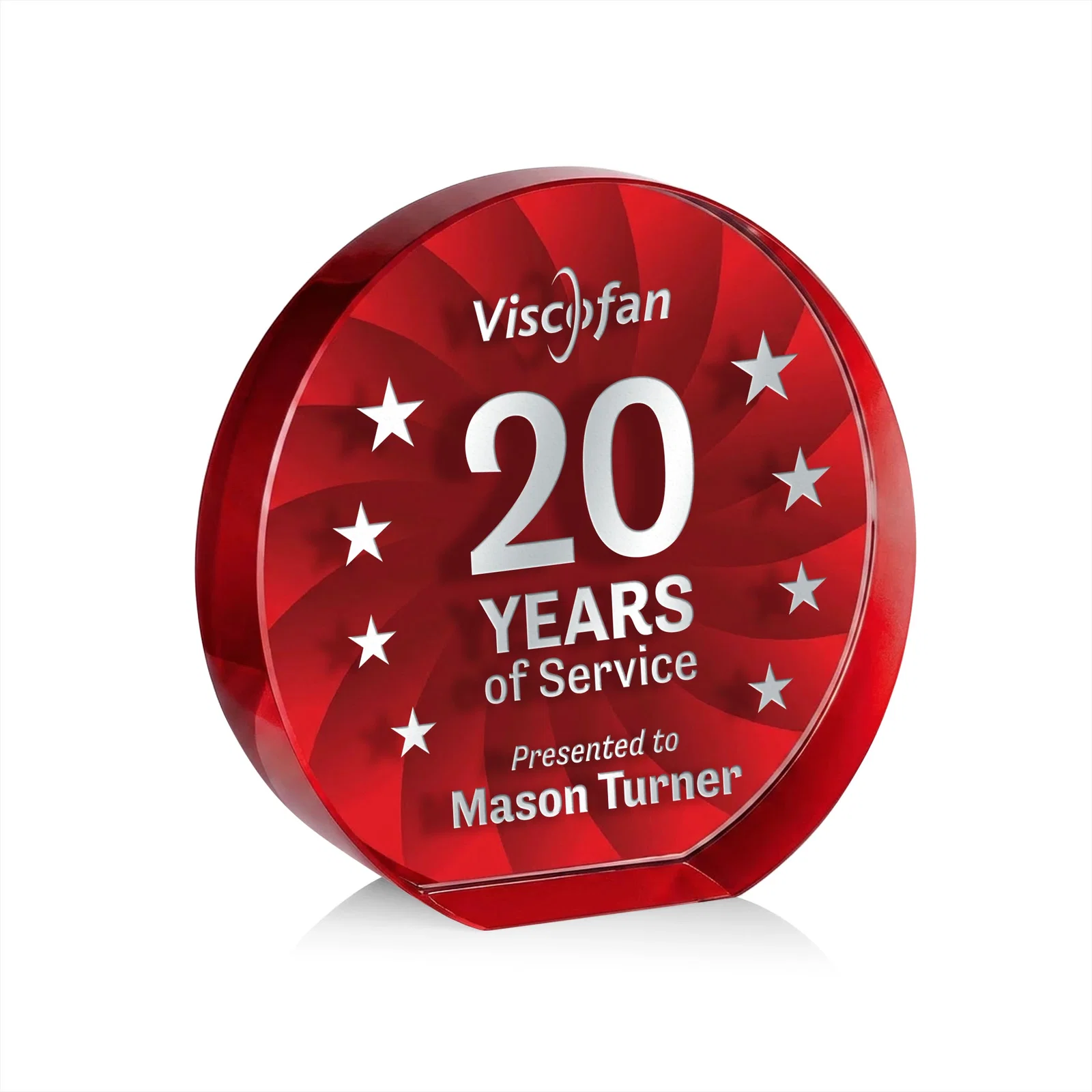 Branded Optical Crystal Circle Award in 9 Colors for service anniversary gifts