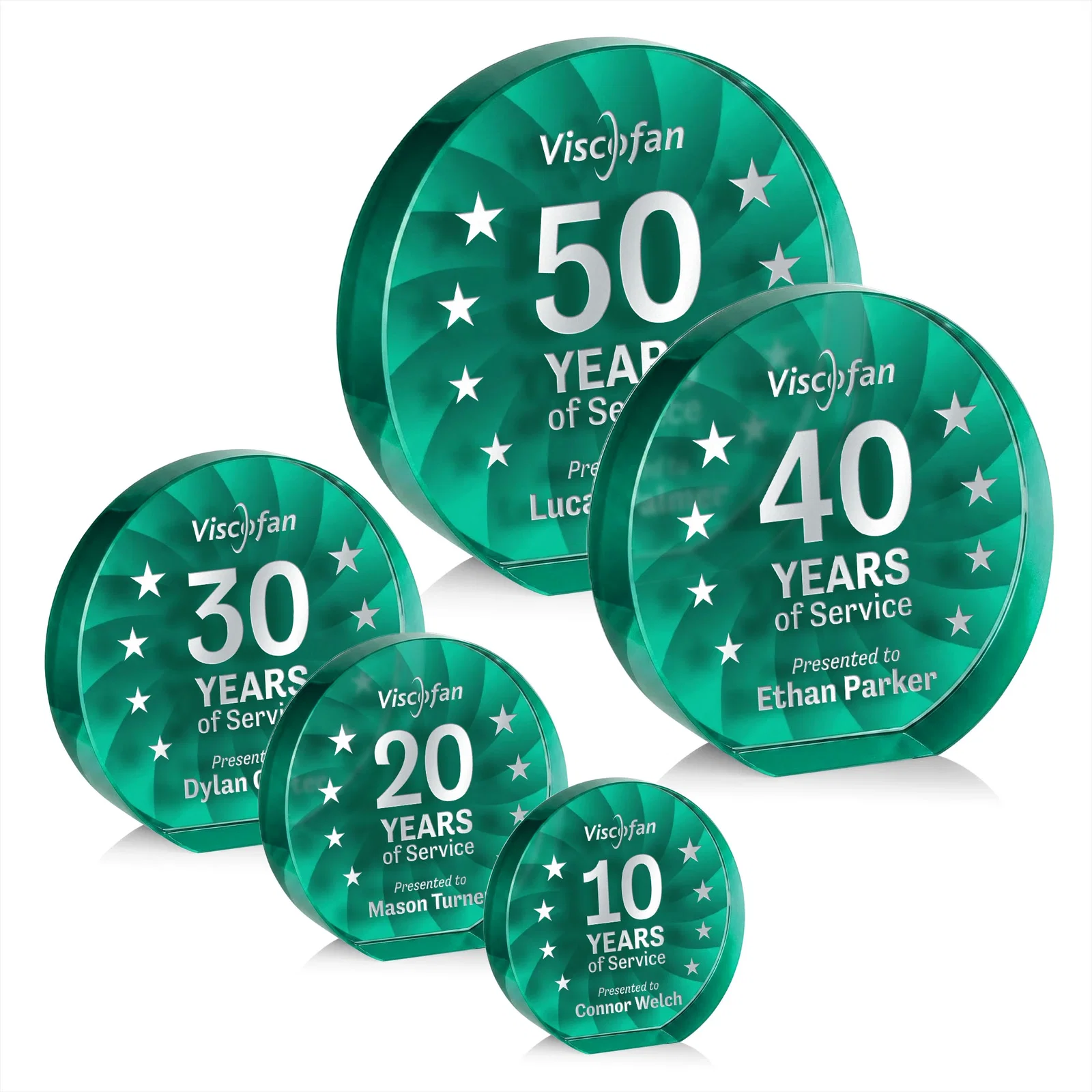 Branded Optical Crystal Circle Award in 9 Colors for donor appreciation