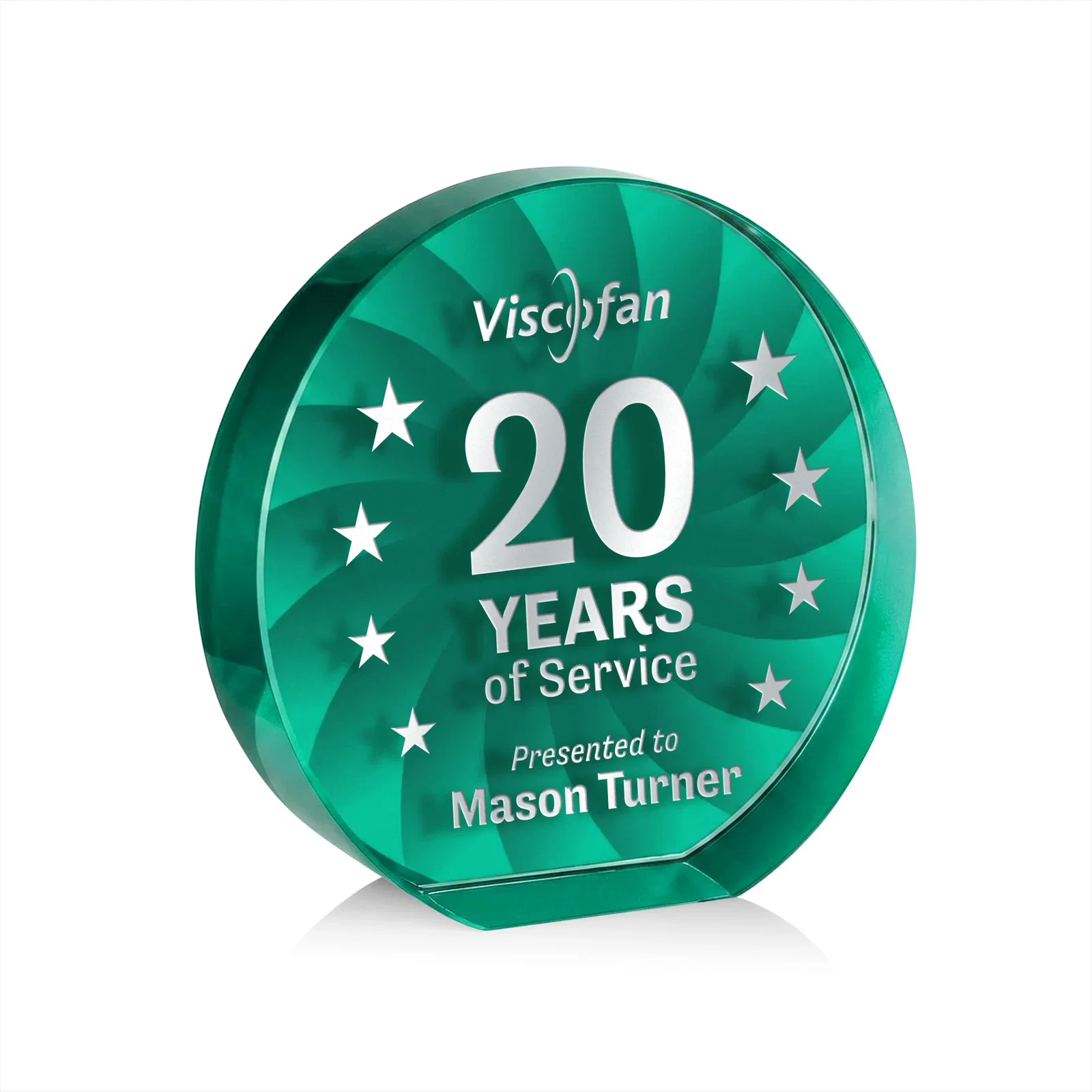 Branded Optical Crystal Circle Award in 9 Colors for safety achievement programs