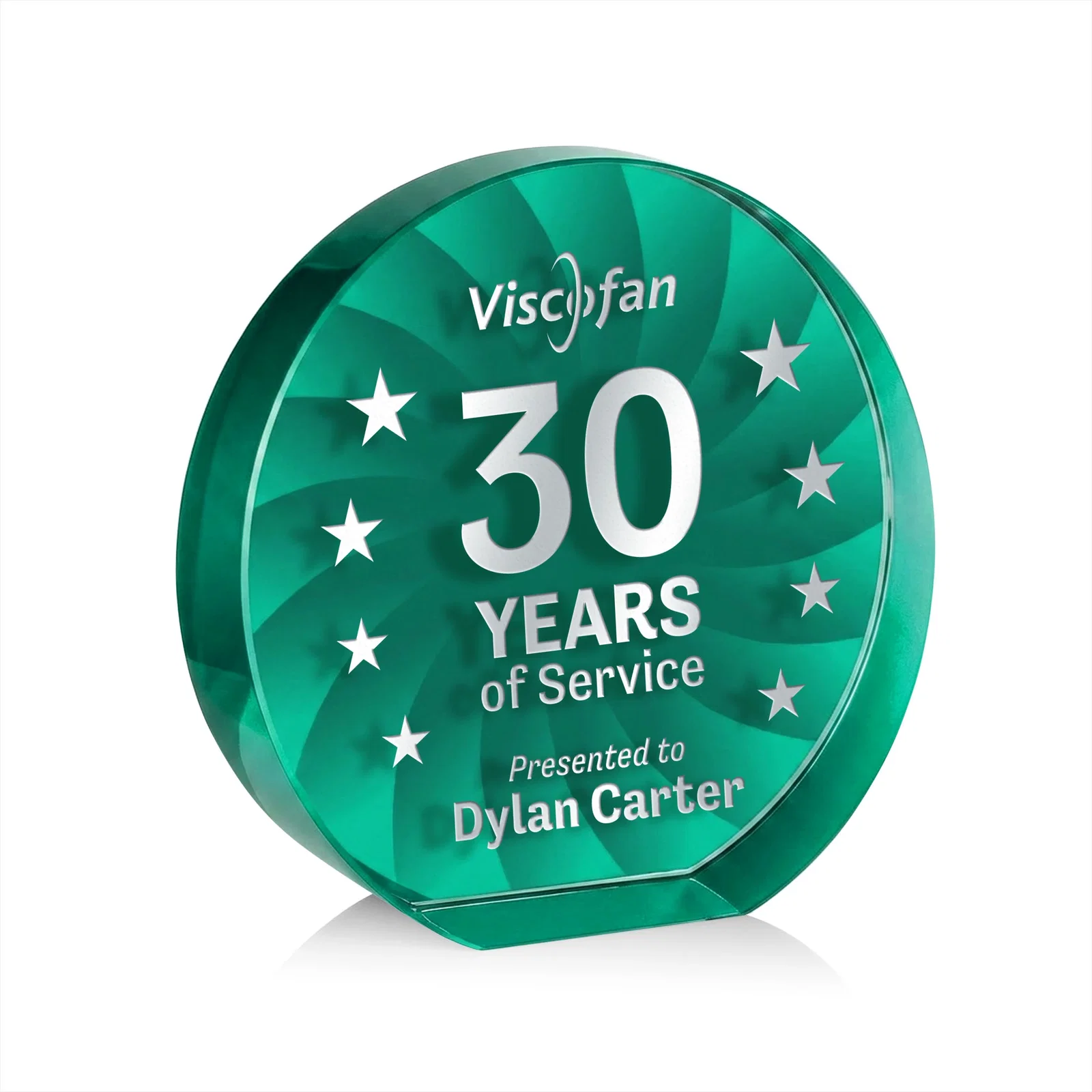 Branded Optical Crystal Circle Award in 9 Colors for volunteer appreciation