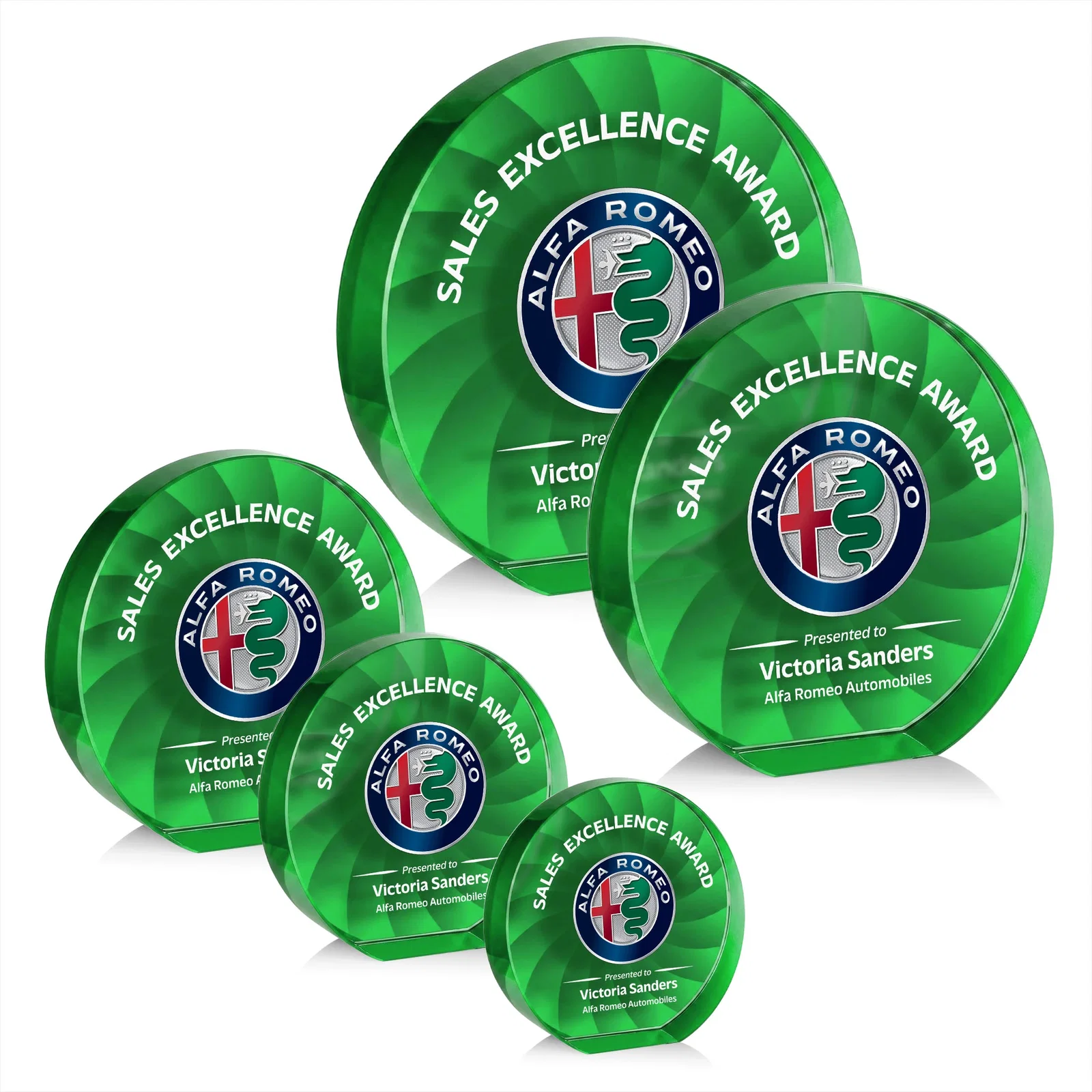Custom printed Optical Crystal Circle Award in 9 Colors for donor appreciation