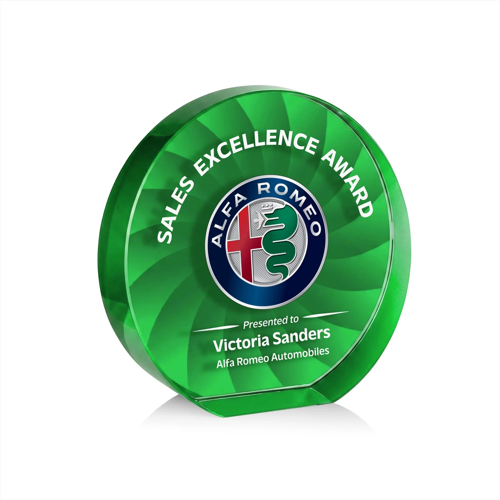 Custom printed Optical Crystal Circle Award in 9 Colors for graduation ceremonies