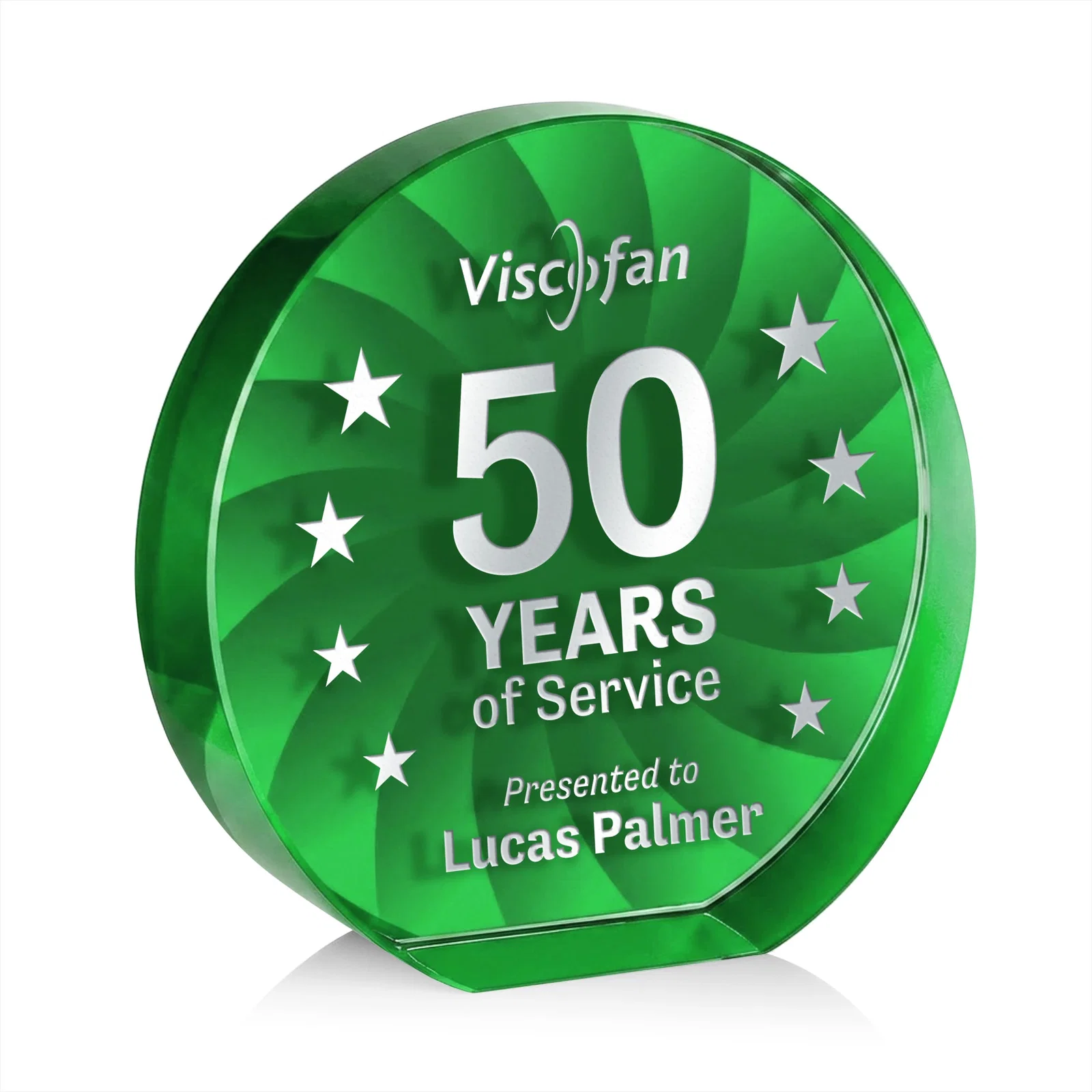 Custom Optical Crystal Circle Award in 9 Colors for team milestone celebrations