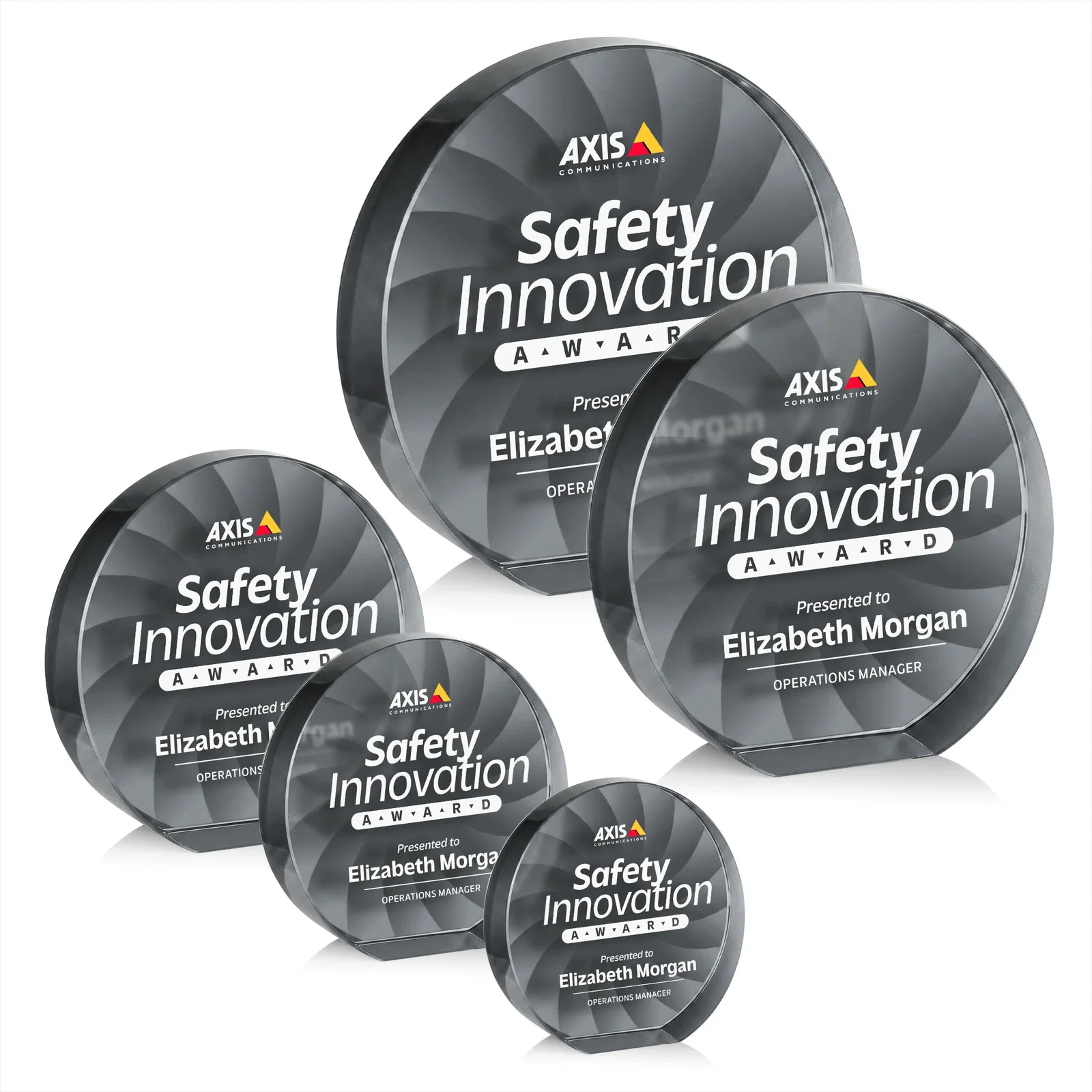 Customized Optical Crystal Circle Award in 9 Colors for employee recognition