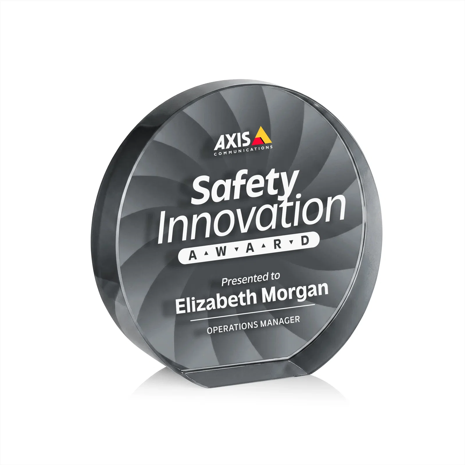 Customized Optical Crystal Circle Award in 9 Colors for corporate award ceremonies