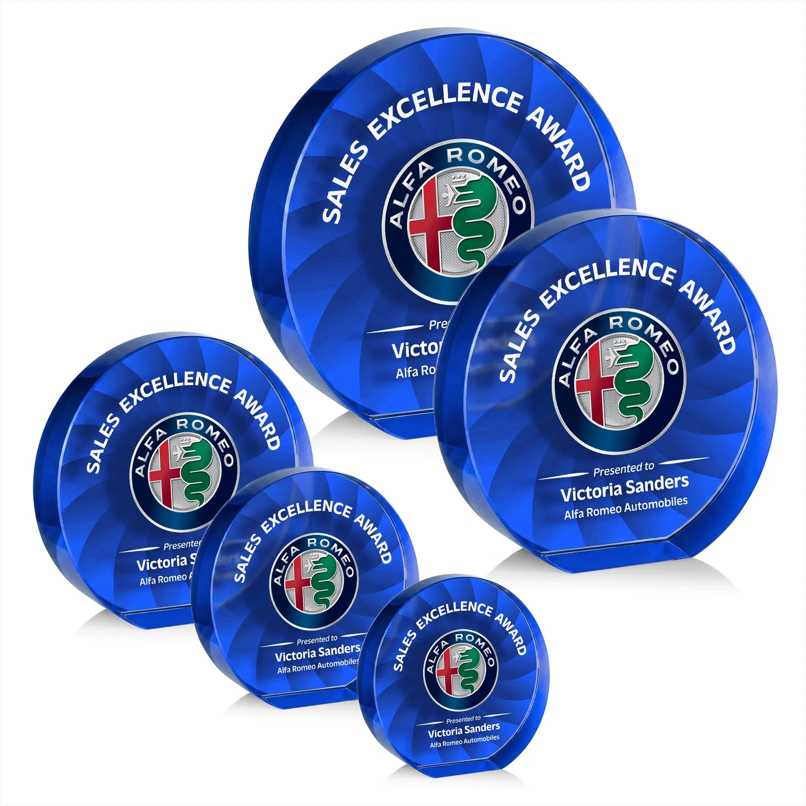 Customized Optical Crystal Circle Award in 9 Colors for donor appreciation