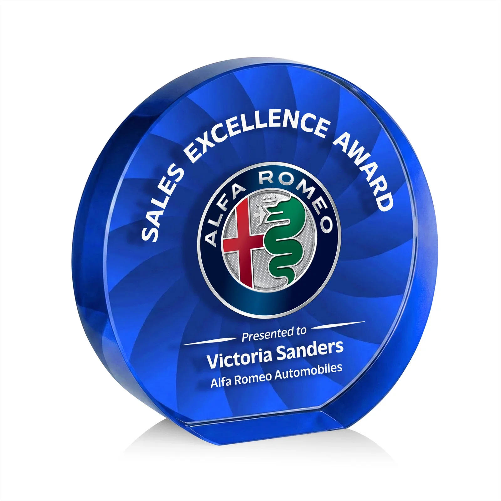 Customized Optical Crystal Circle Award in 9 Colors for dealer and partner awards
