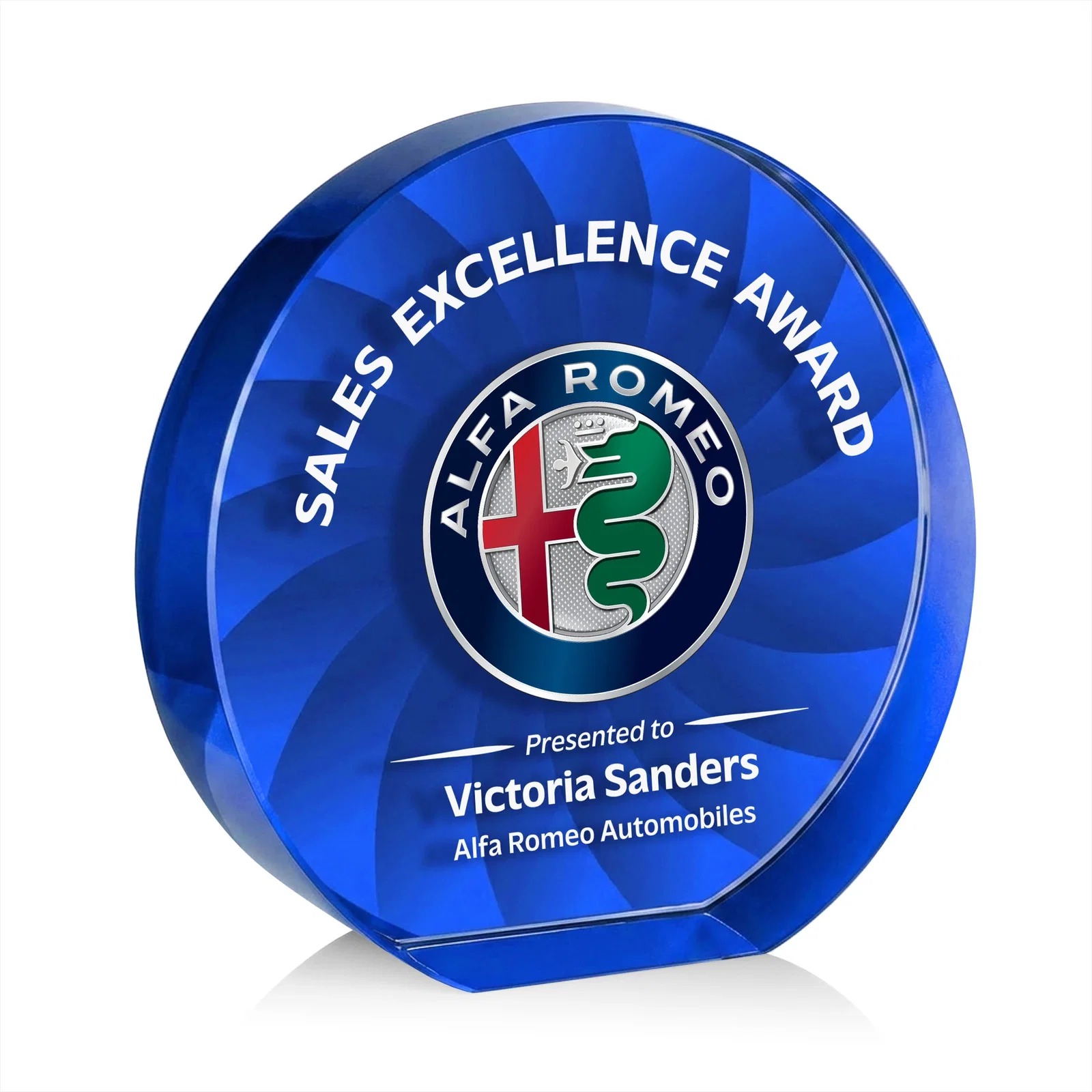 Customized Optical Crystal Circle Award in 9 Colors for company anniversary events