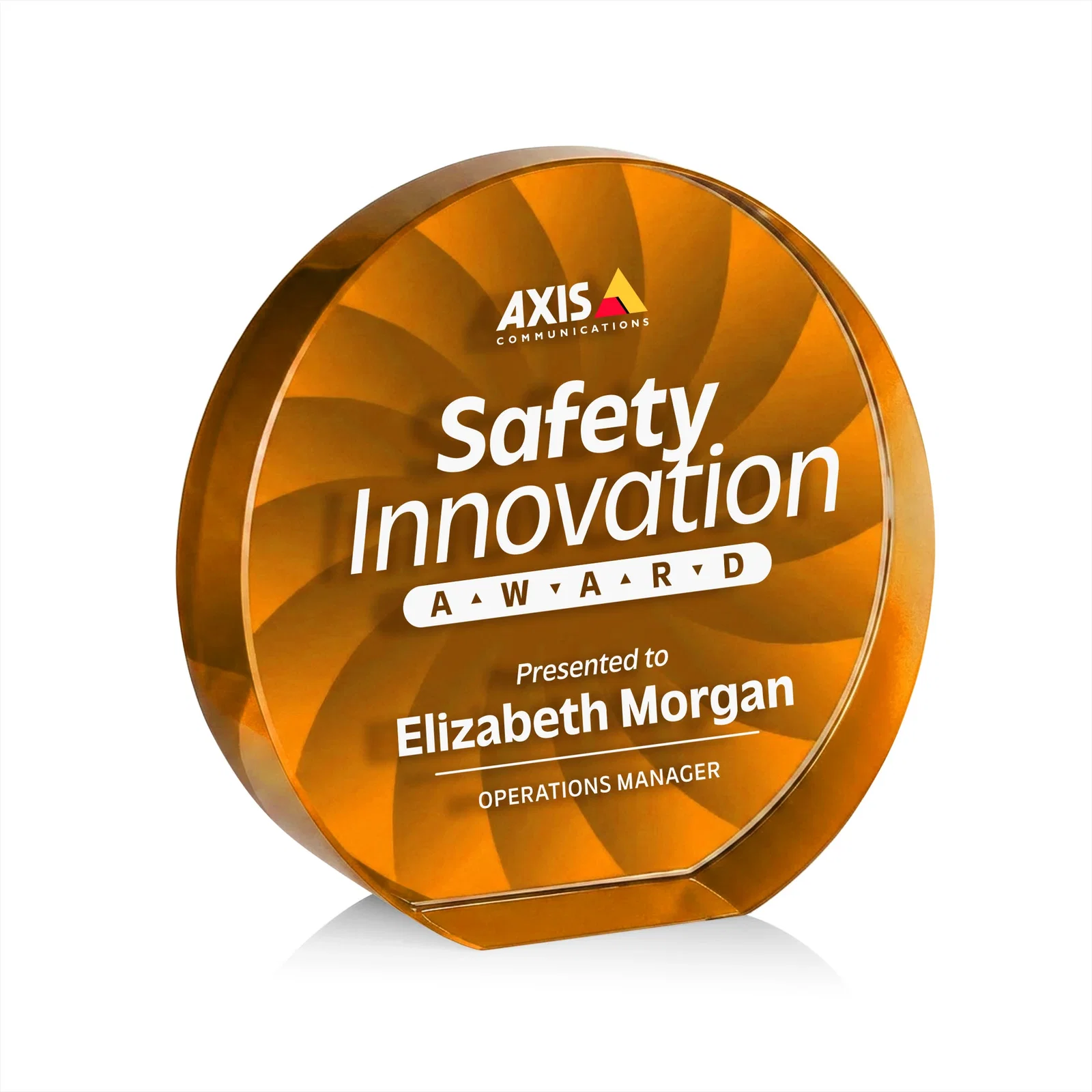 Custom engraved Optical Crystal Circle Award in 9 Colors for sales achievement awards