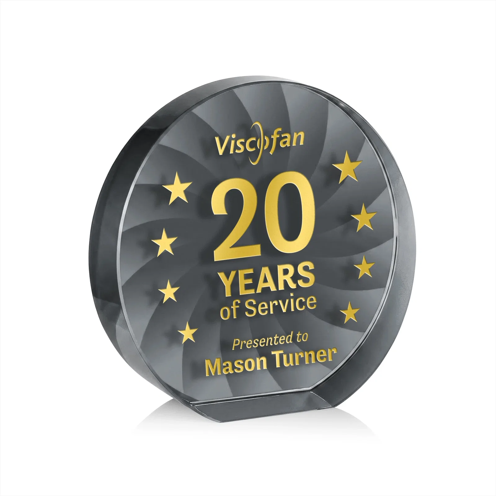 Custom Optical Crystal Circle Award in 9 Colors for safety achievement programs