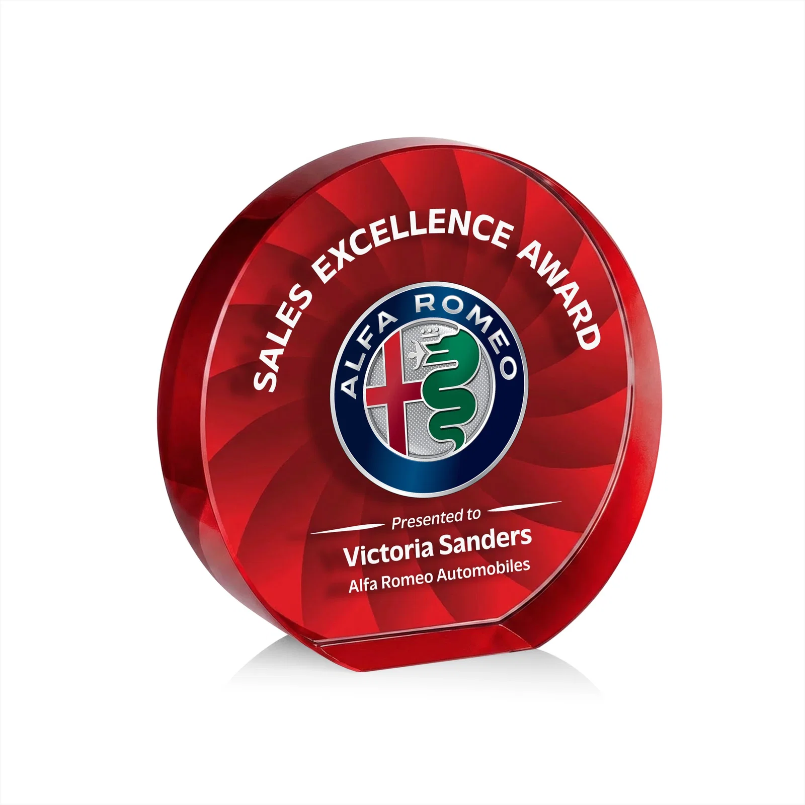 Custom Optical Crystal Circle Award in 9 Colors, with your logo for graduation ceremonies