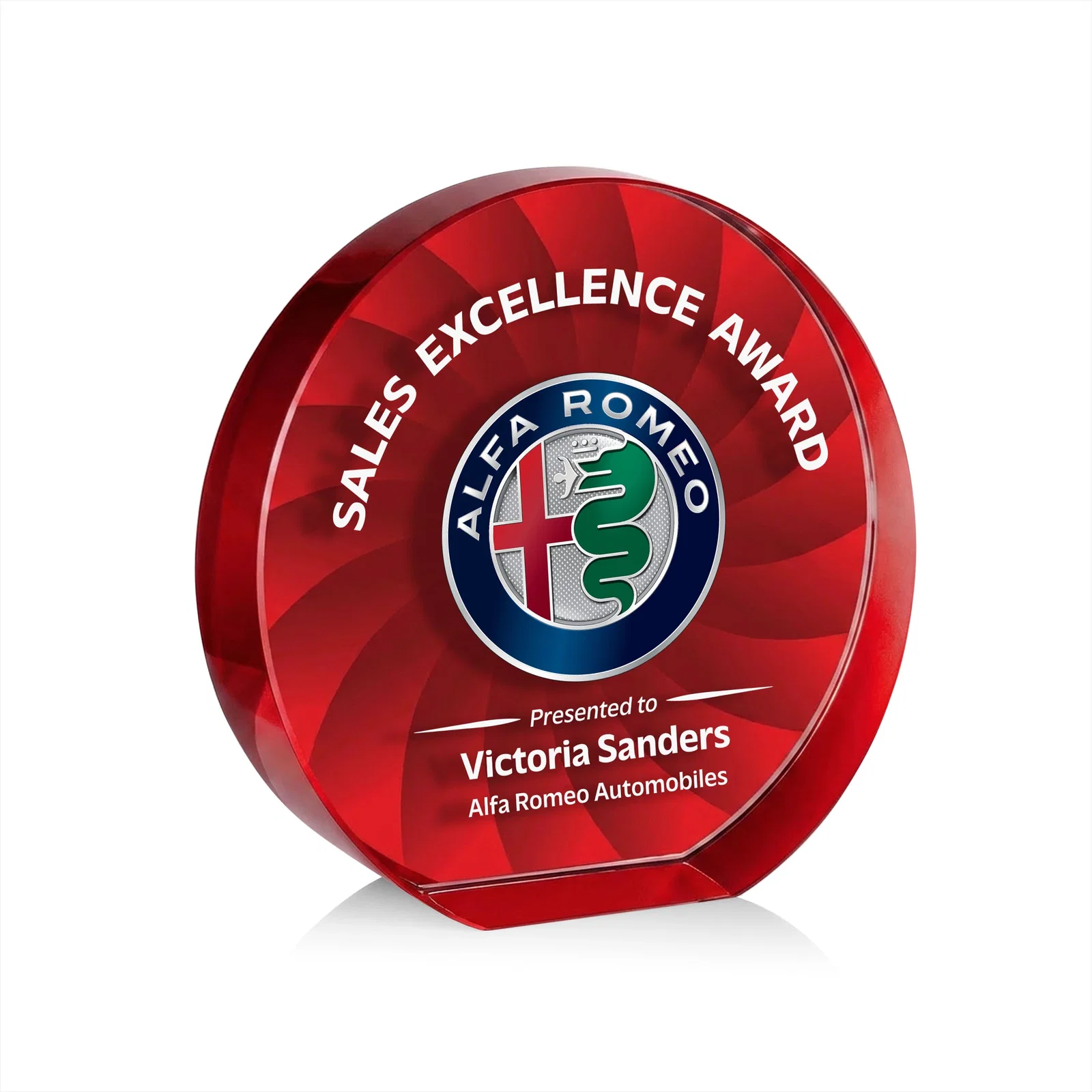 Custom Optical Crystal Circle Award in 9 Colors, with your logo for safety achievement programs