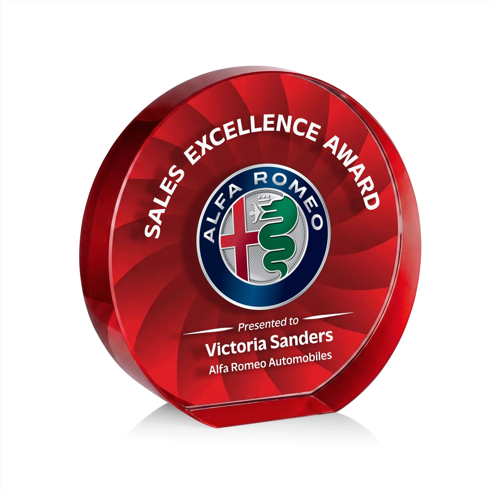 Custom Optical Crystal Circle Award in 9 Colors, with your logo for volunteer appreciation